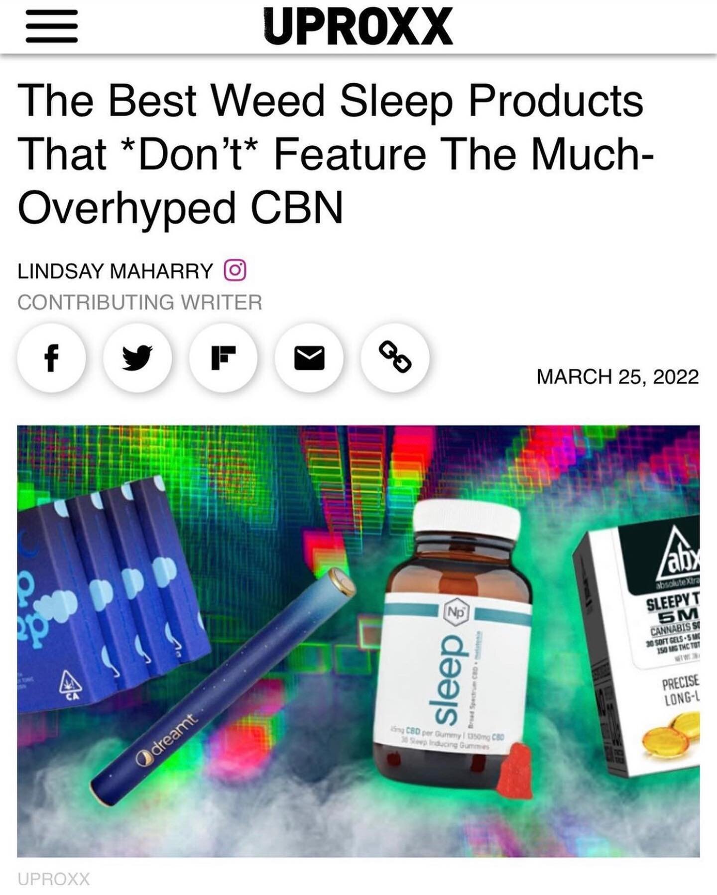 👏👏 FINALLY 👏👏 Thank you so much to our green queen and biggest cheerleader Lindsay MaHarry @_oystergirl_ for her recent piece on cannabis sleep products without CBN in them.

As y&rsquo;all know we&rsquo;ve been vehement in our support of cannabi