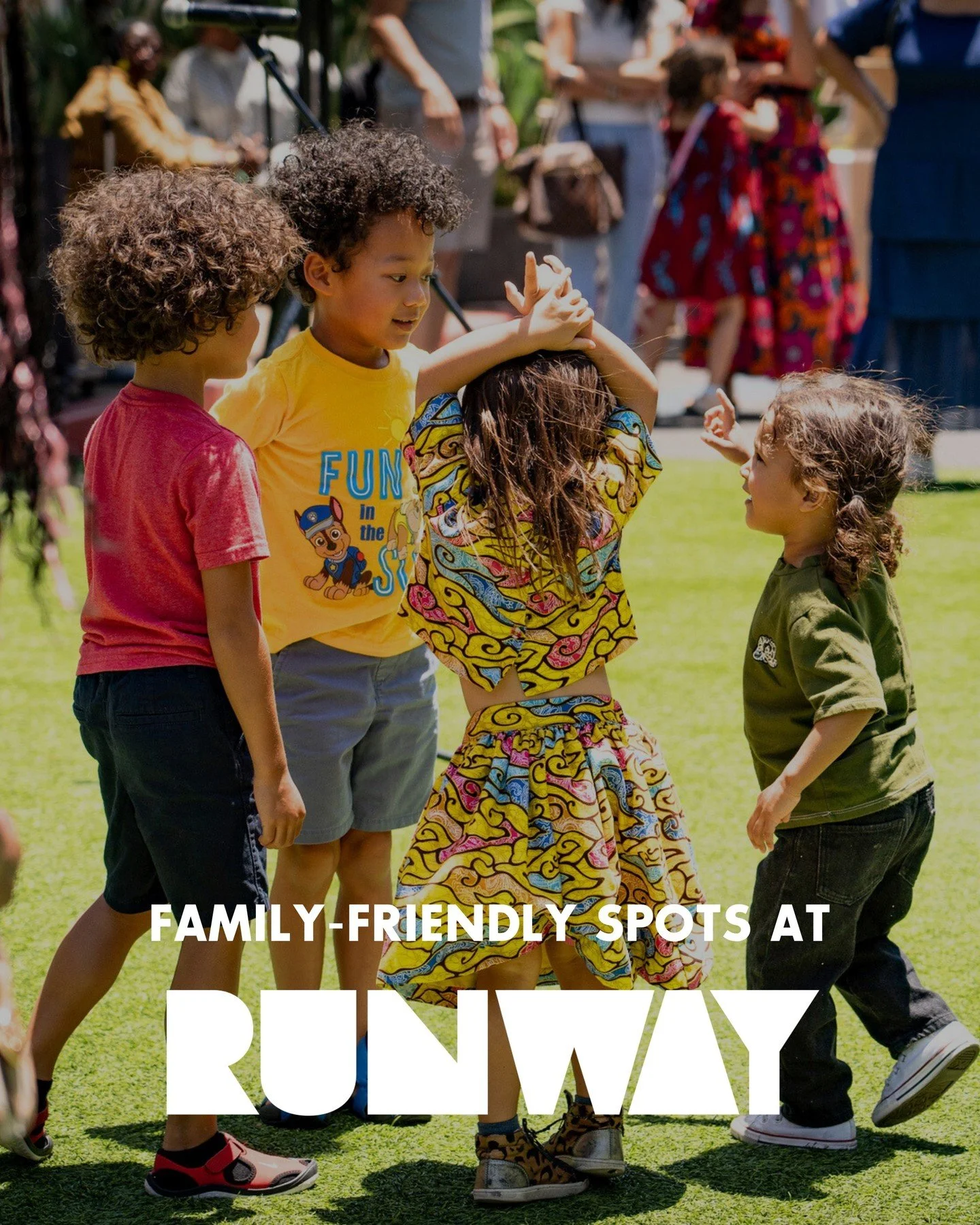 There's family fun for all ages at RUNWAY Playa Vista. 🌟 From art adventures at @bunnyhop_academy, playful fun at @wildchildgym, movement at @soflykids.sfk, to early learning and play at @hellobrella Preschool, there&rsquo;s something for the whole 