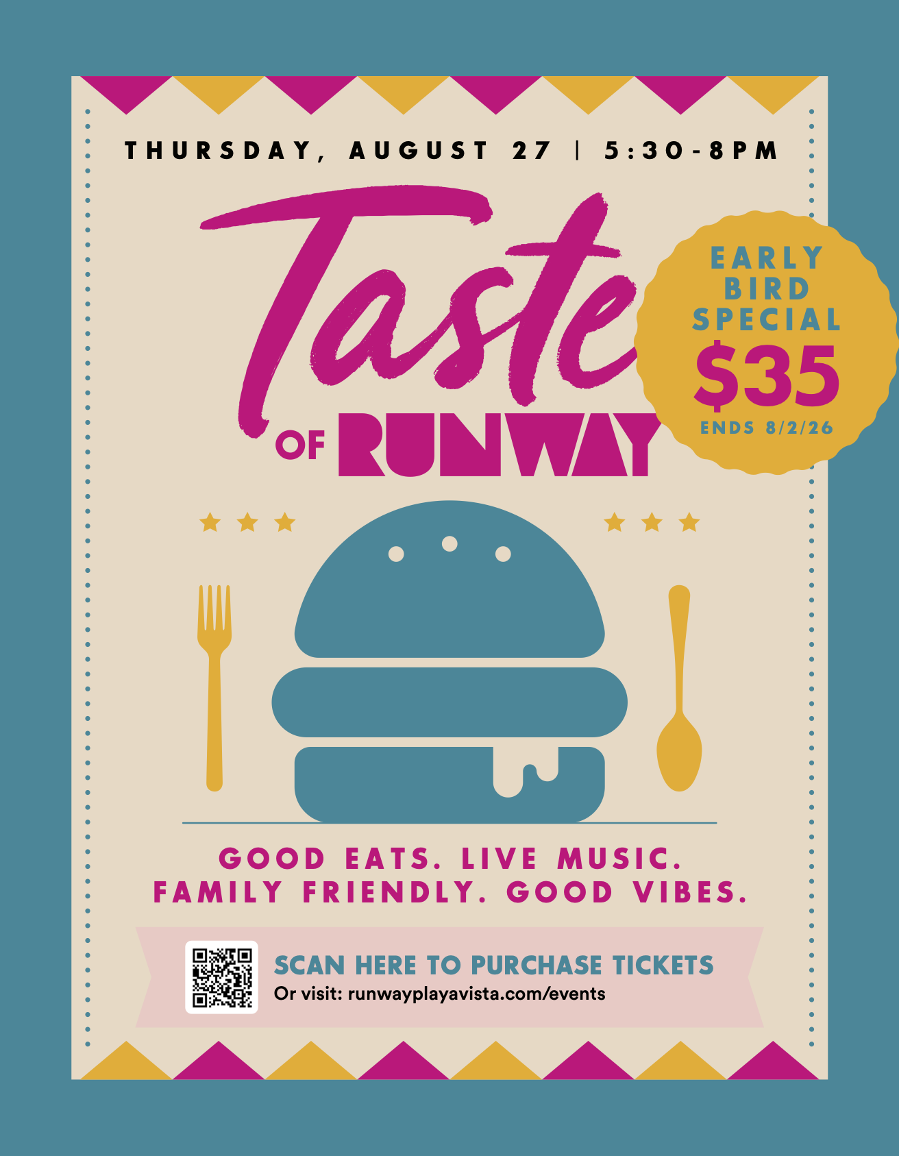 Taste of RUNWAY (early Bird Pricing)