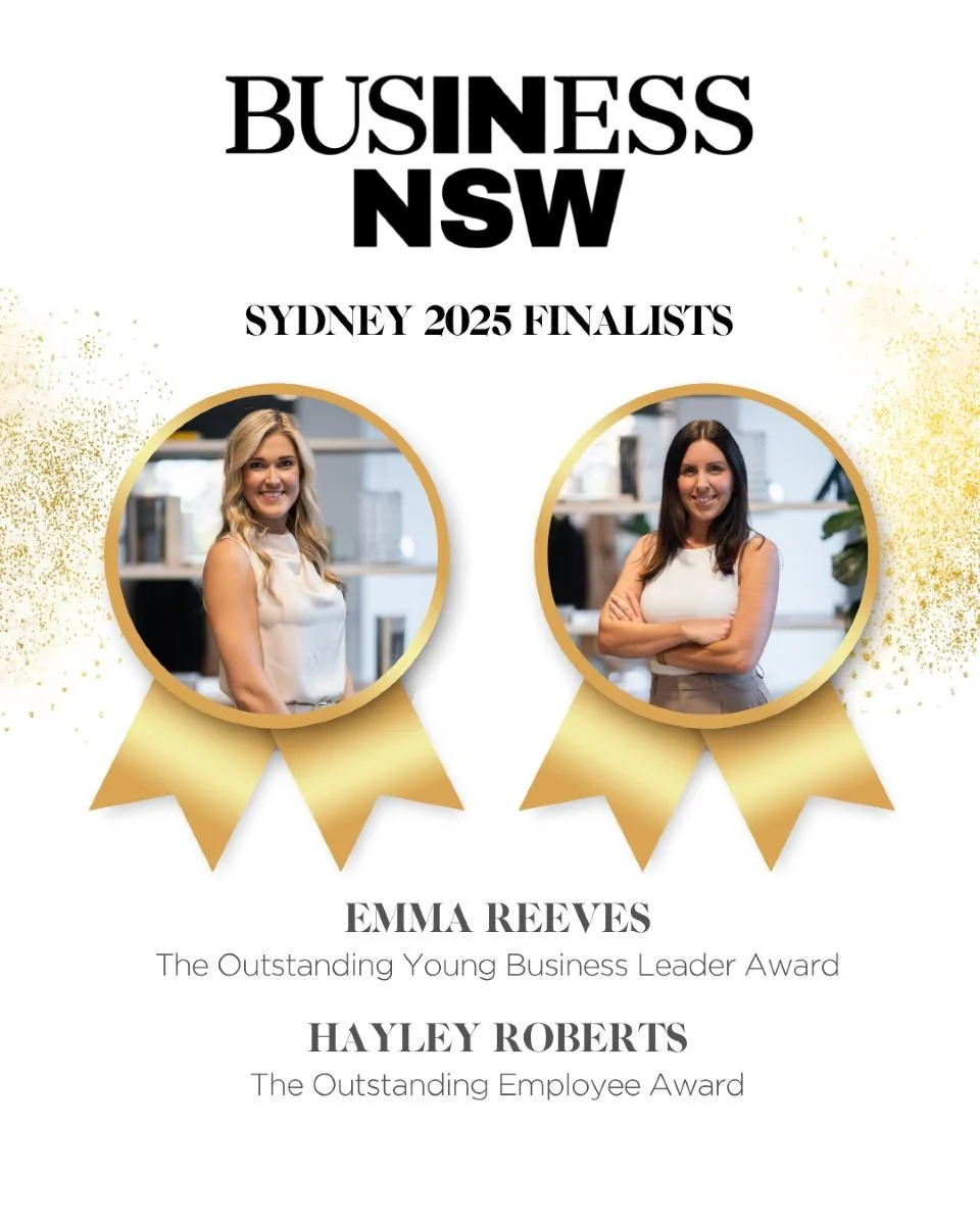 Big news from the Excelerate Marketing team! 🎉
We’re proud to announce that our Director, Emma and our Senior Account Director, Hayley Roberts, have both been named finalists in the 2025 NSW Business Awards. Emma for Outstanding Young Busines