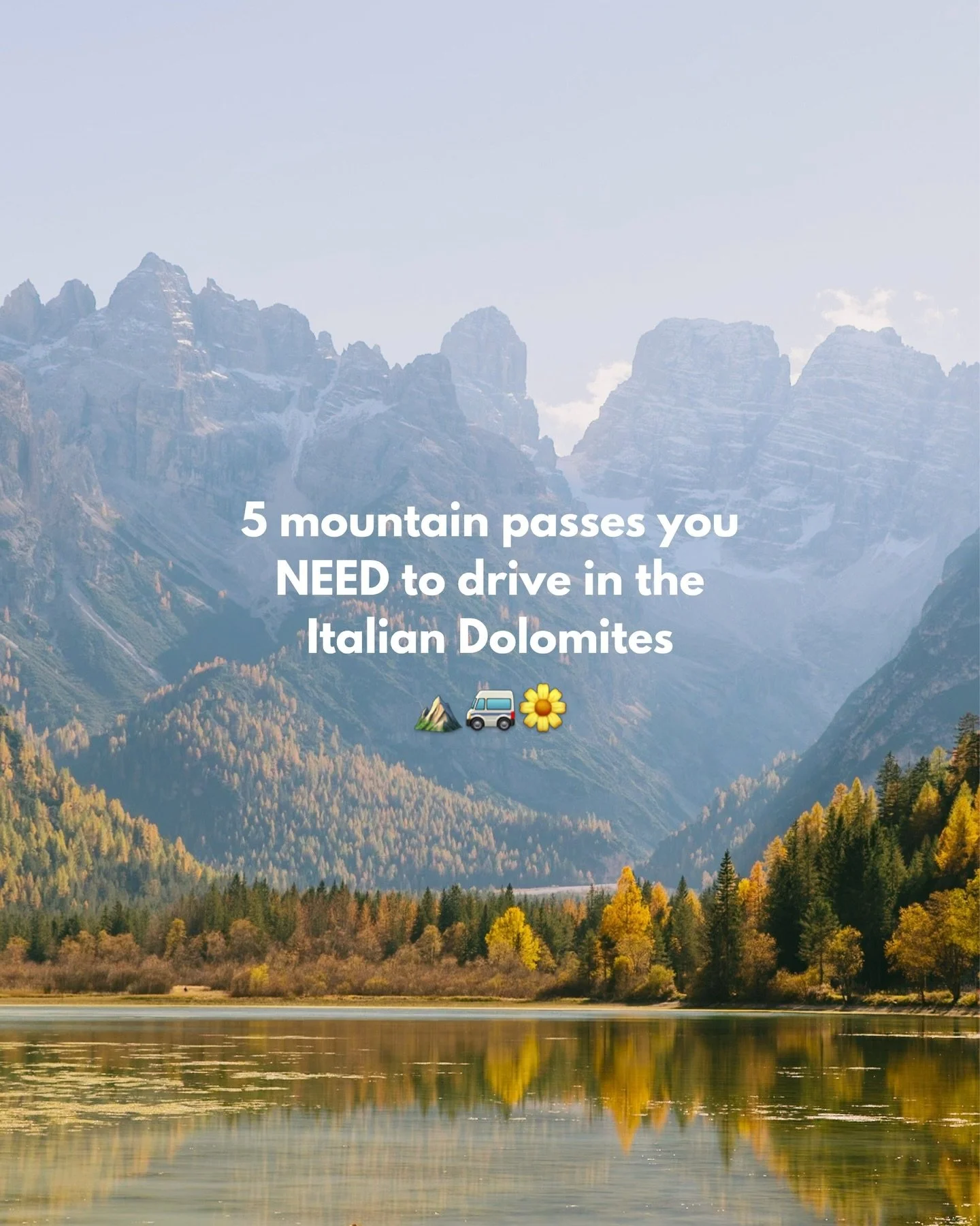 ...If you like road trips, epic views and dreamy alpenglow light at sunrise &amp; sunset 🌅

&bull;Passo Gardena
&bull;Passo Pordoi
&bull;Passo delle Erbe
&bull;Passo Falzarego
&bull;Passo Sella

There are SO many gorgeous mountain passes in the Dolo