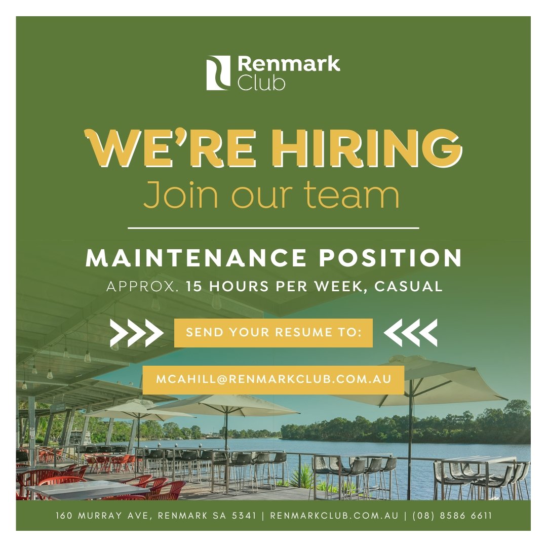 Are you skilled in maintenance work and looking for a rewarding opportunity? The Renmark Club is currently seeking applications for a casual maintenance person to join our dynamic team. With approximately 15 hours per week available, this role offers