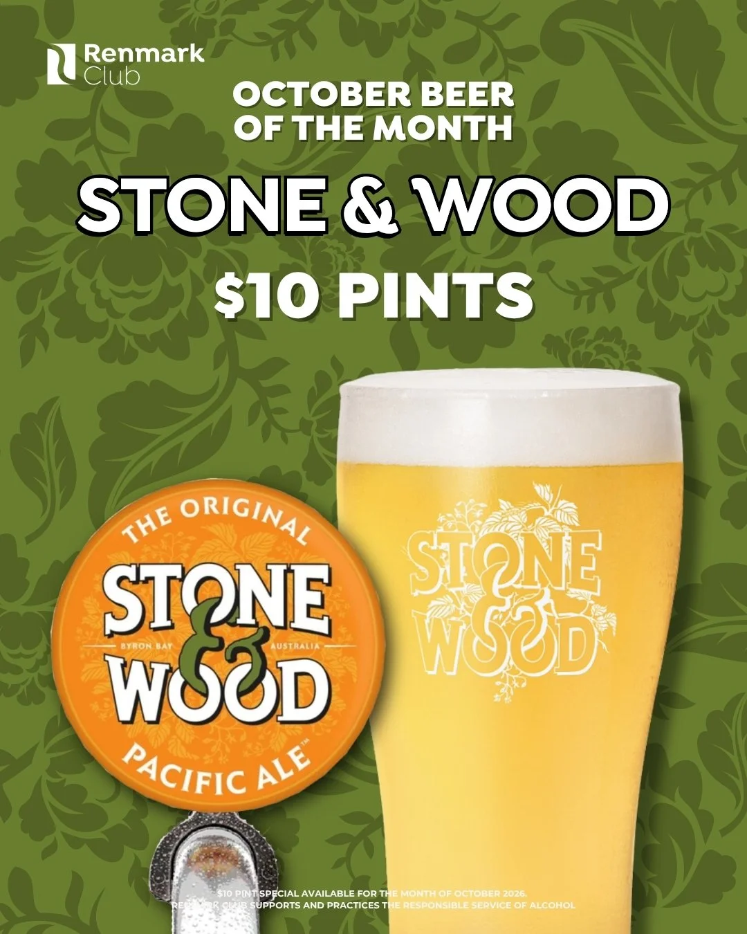 🍺 October&rsquo;s Beer of the Month has landed!

This month we&rsquo;re pouring Stone &amp; Wood Pacific Ale for just $10 a pint all October long.

Fresh, easy-drinking and made for those warmer spring days &mdash; grab a pint, find your spot on the