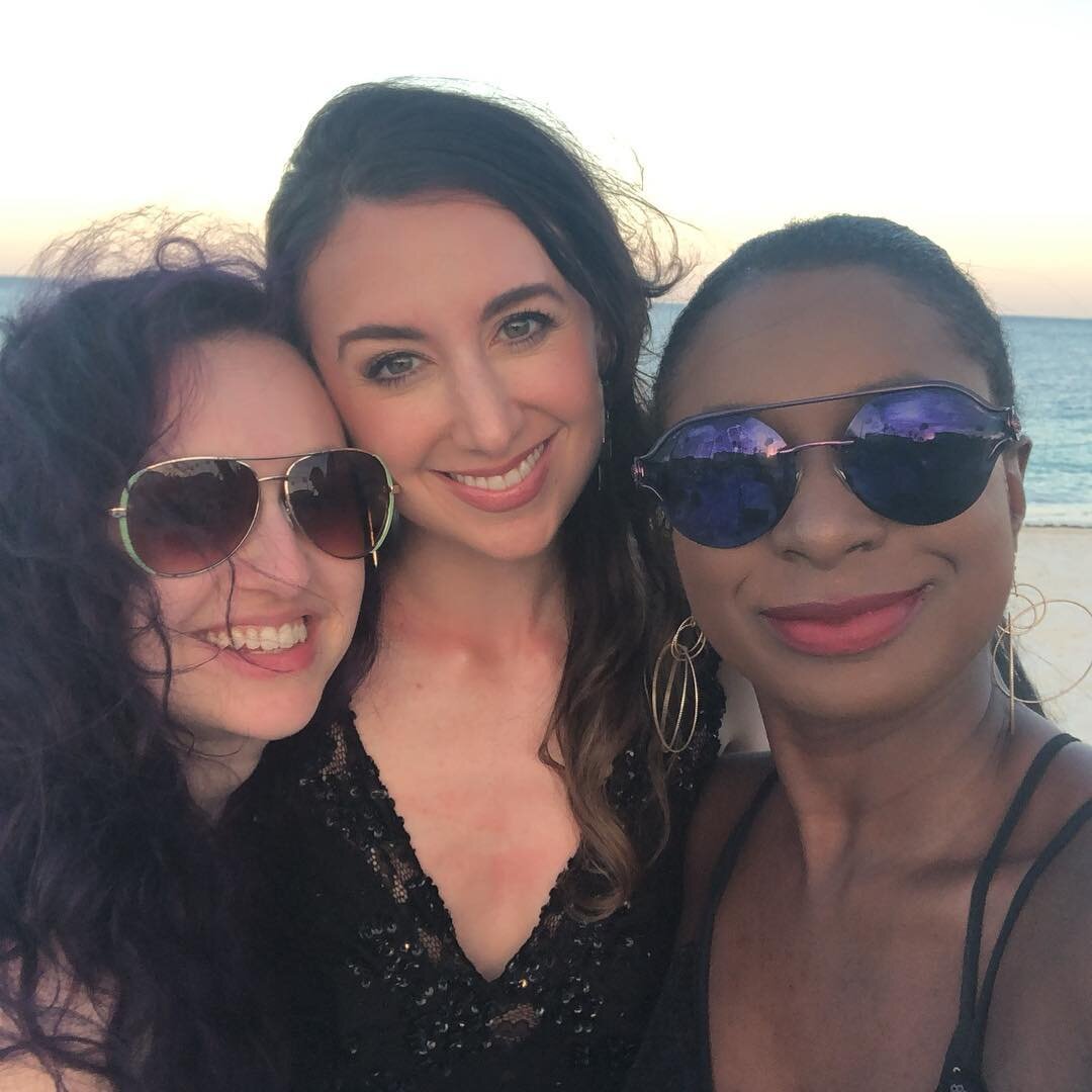happy international women&rsquo;s day to our three fiercely talented and beautiful vocalists @mrsmarway @michellebrookesings &amp; @iamamberwoodhouse!! ❤️💛💚💙💜