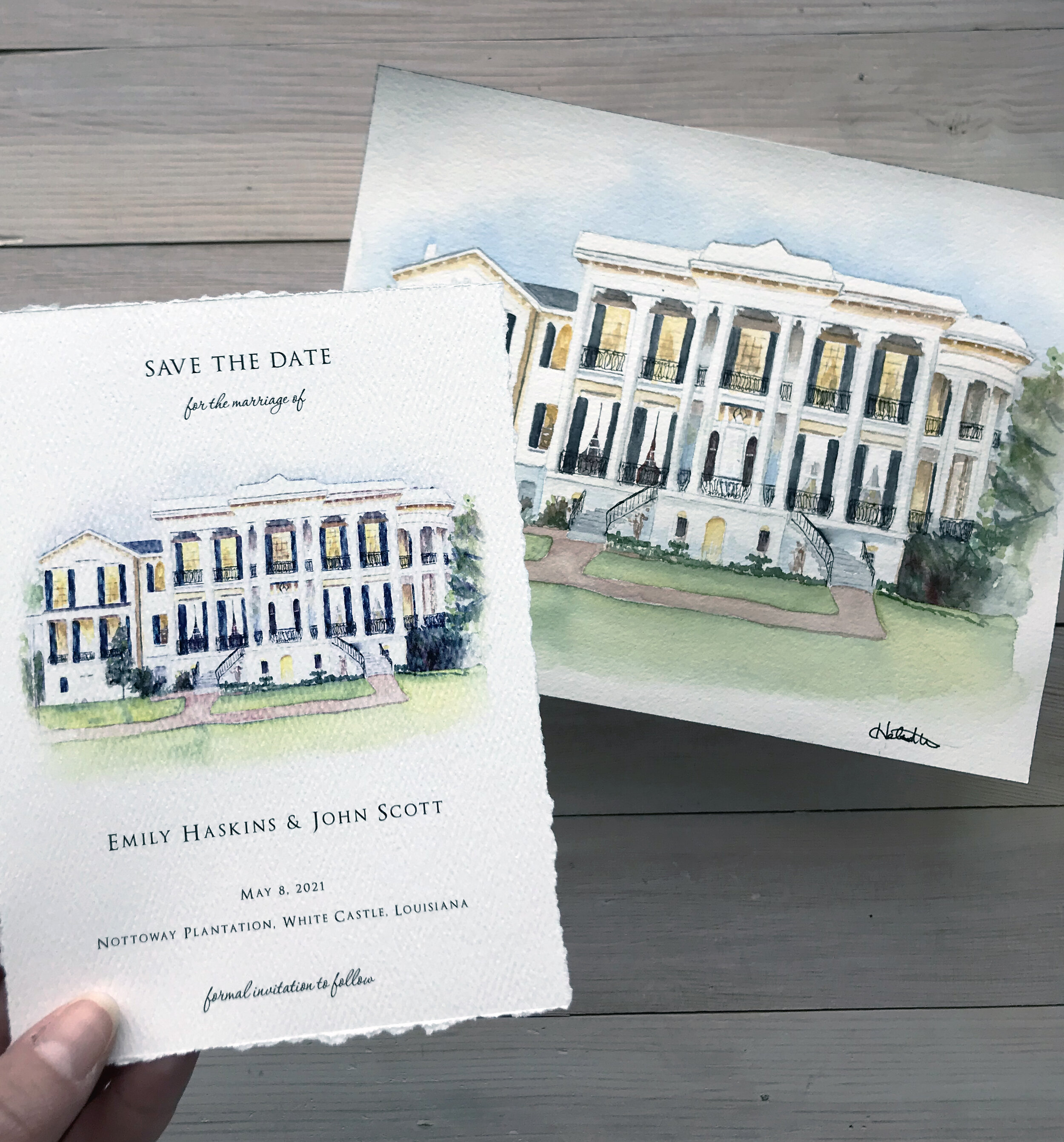 Watercolor Wedding Venue Venue Painting Save Our Date