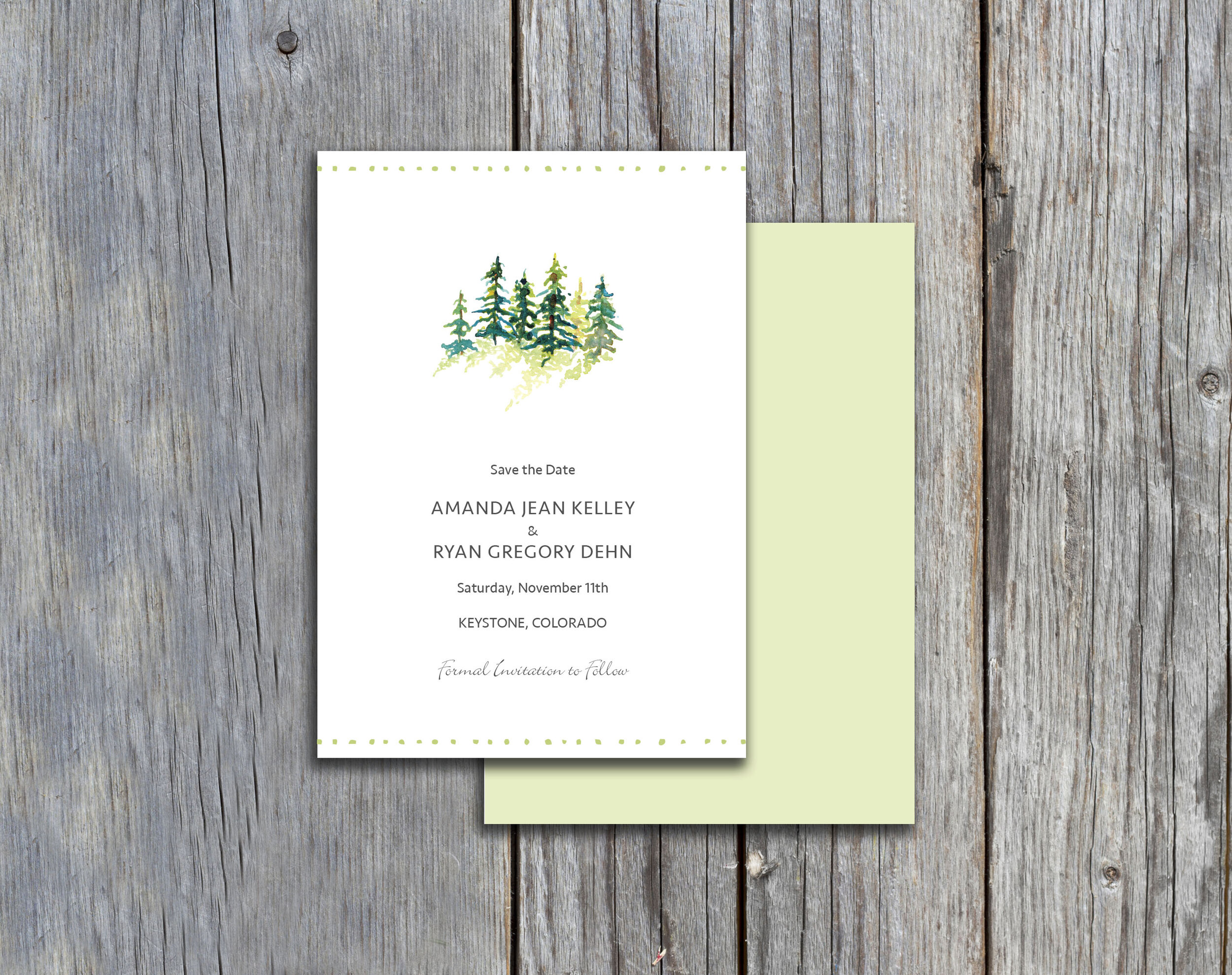 Pine Tree Save-the-Date Magnet Winter
