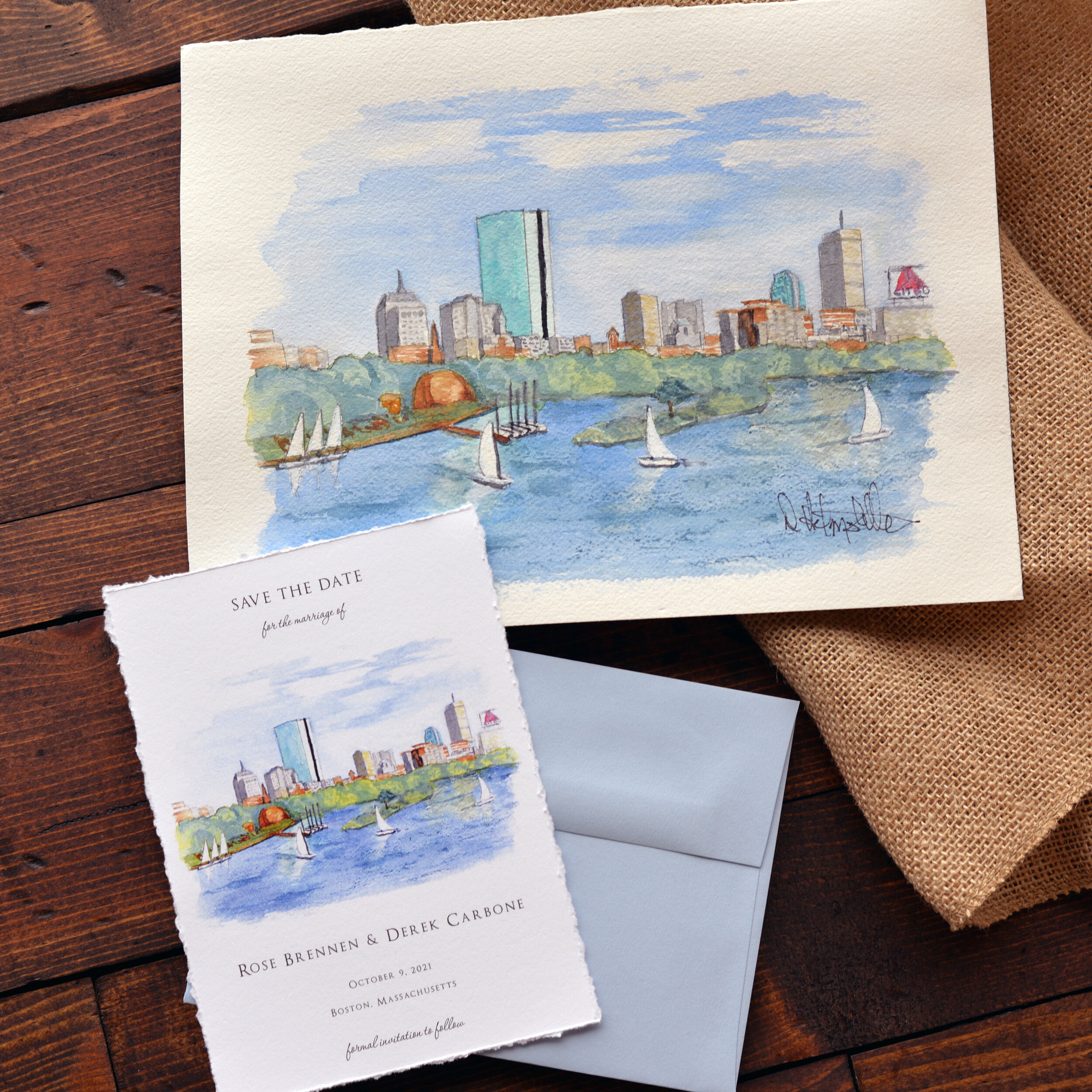 Watercolor Wedding Venue Venue Painting Save Our Date