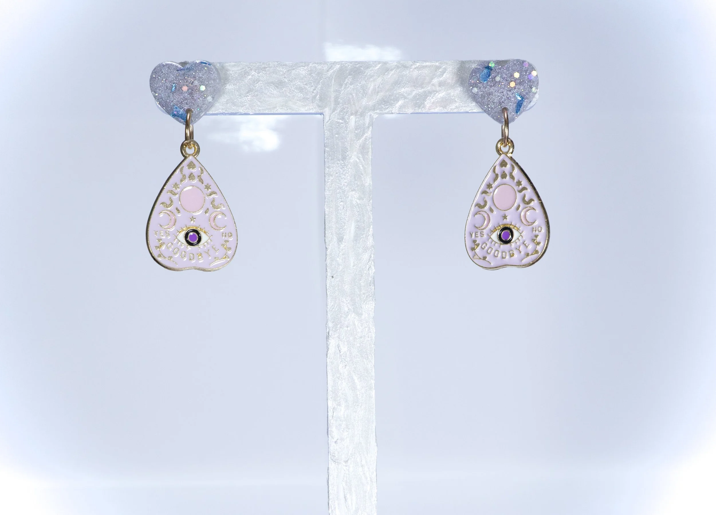 Handcrafted Third Eye resin & charm earrings by DISCO QUEEN