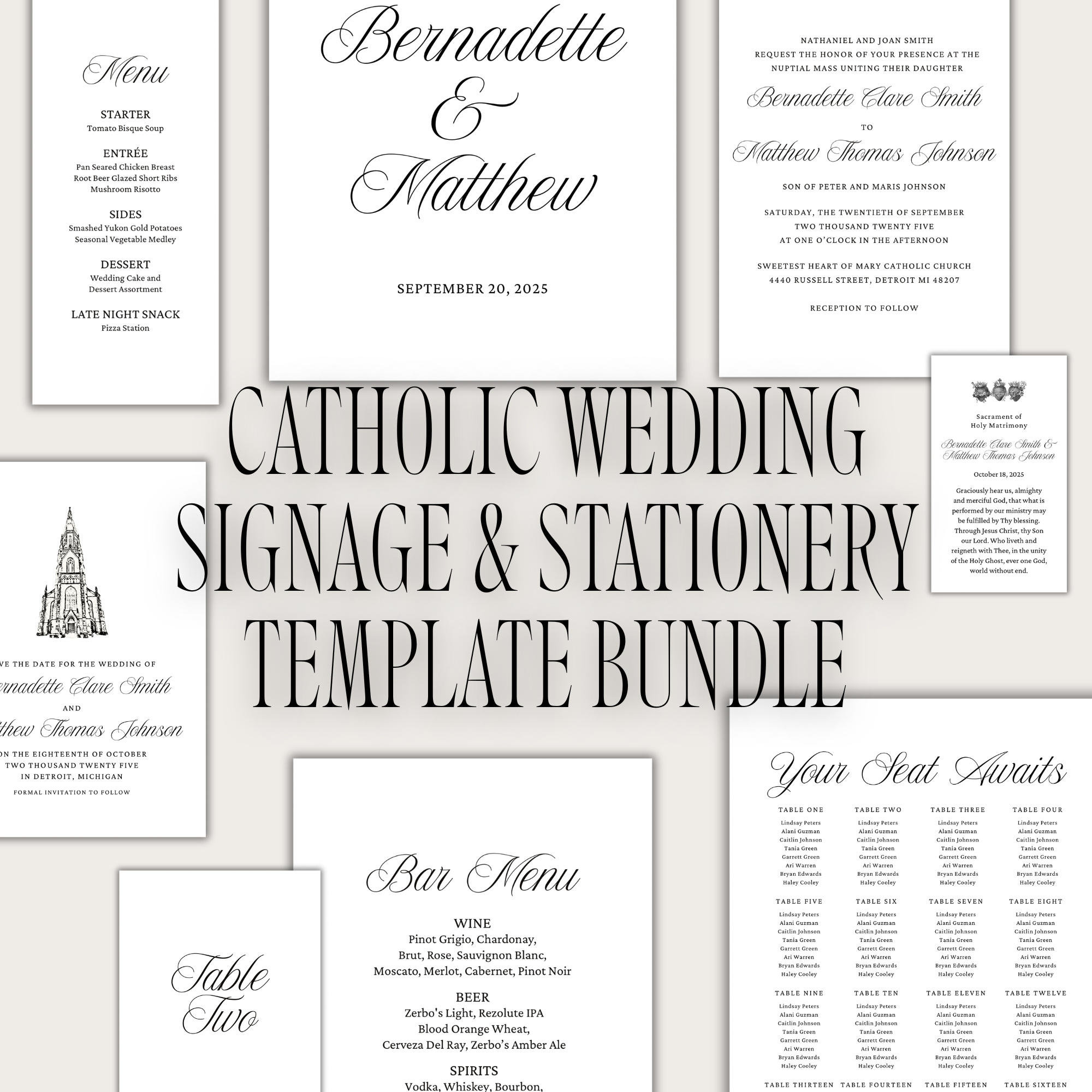Catholic Wedding Signage & Stationery Templates.png