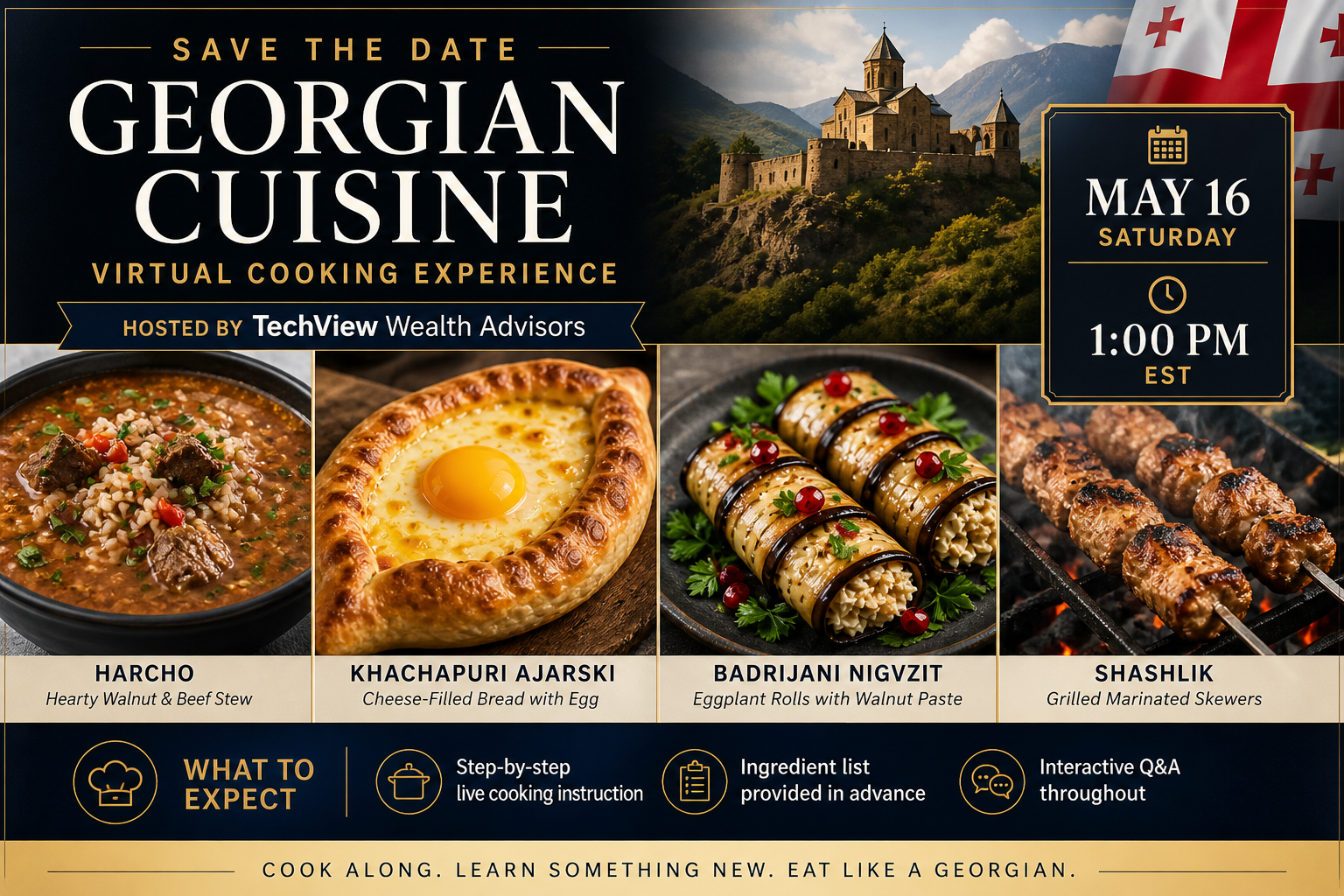 Georgian Cuisine Virtual Cooking Experience - 1 pm EST