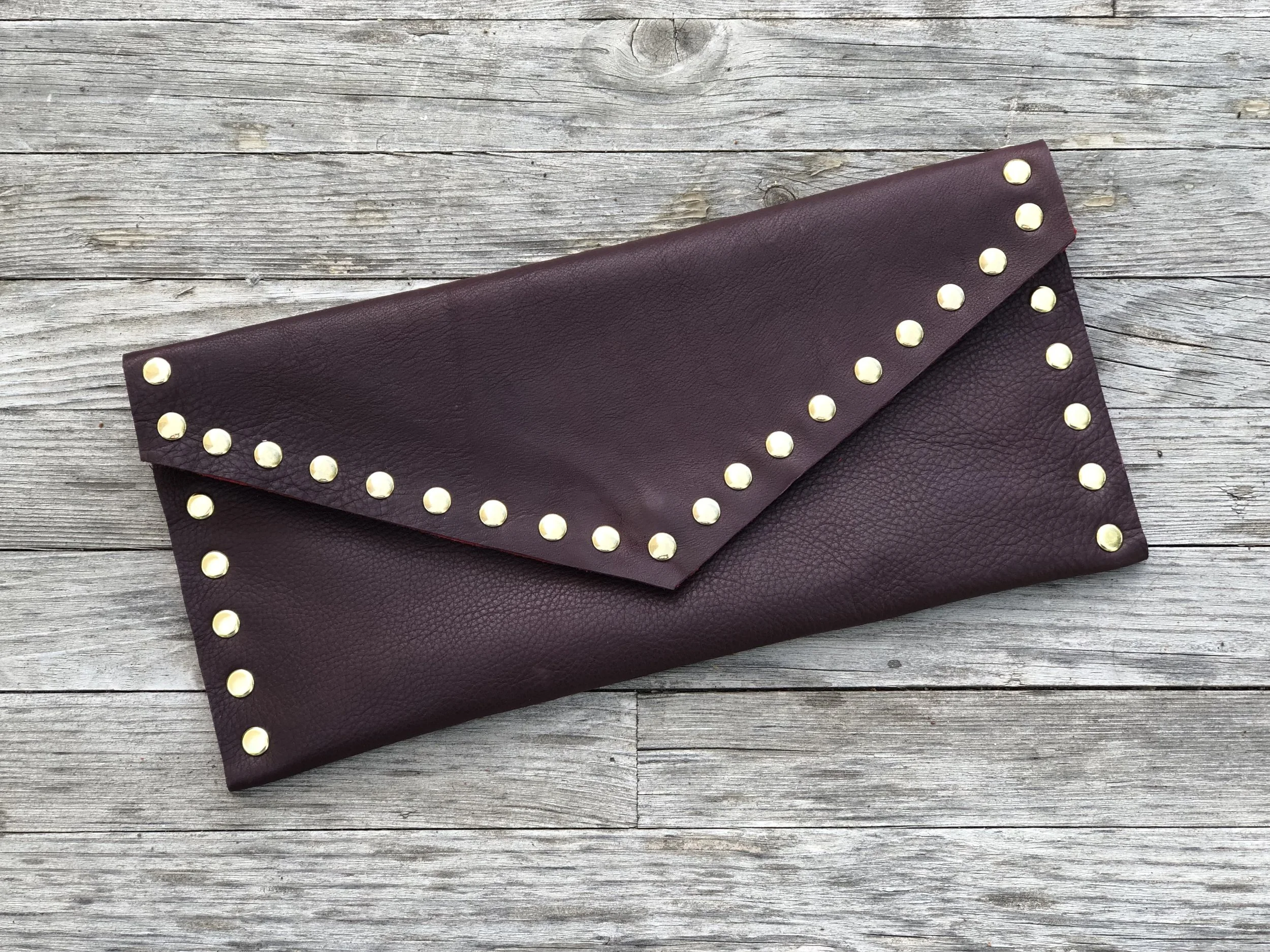 Cowgirl Clutch - Wine with Brass
