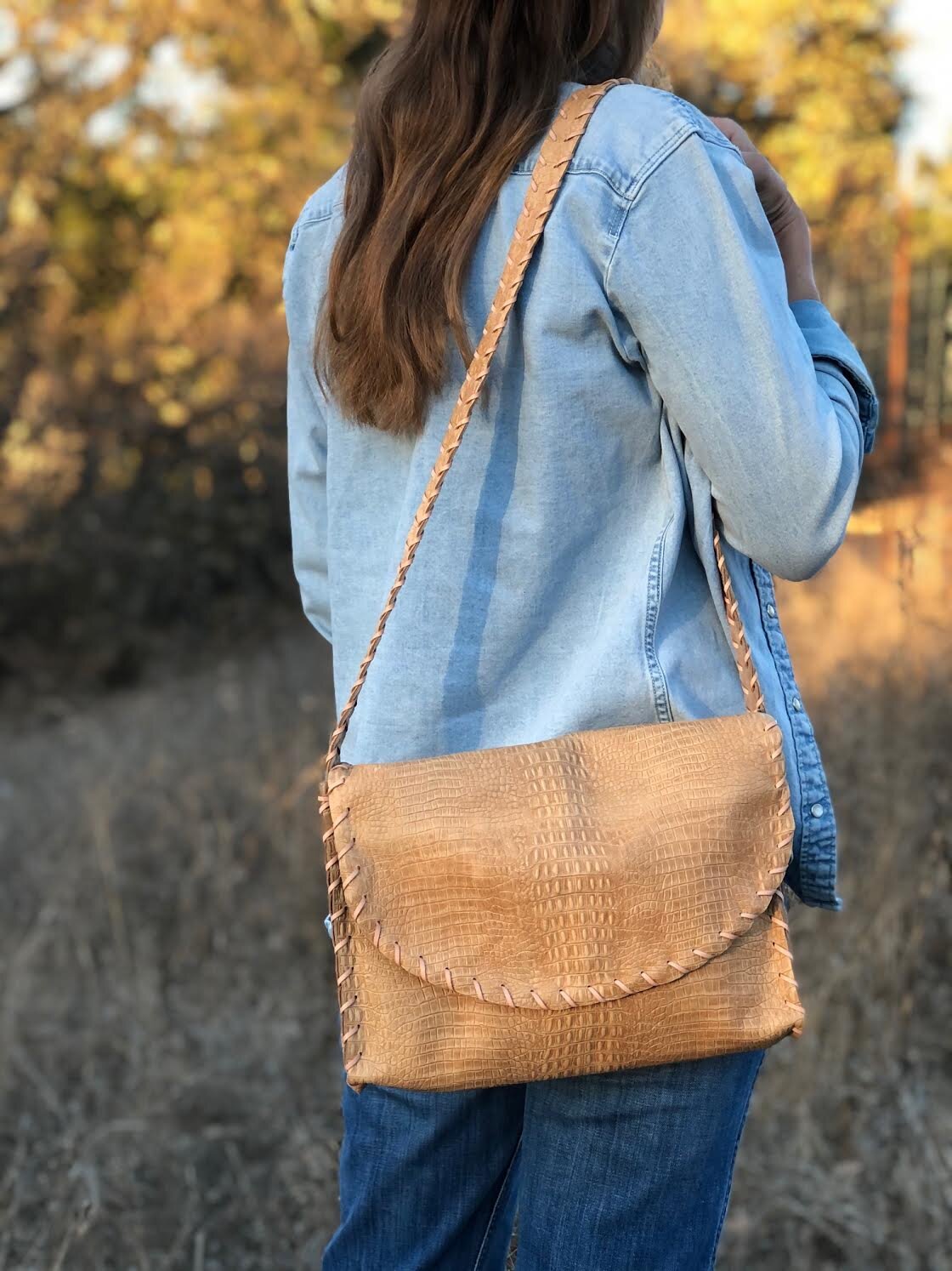 Powell Flap Embossed Croc