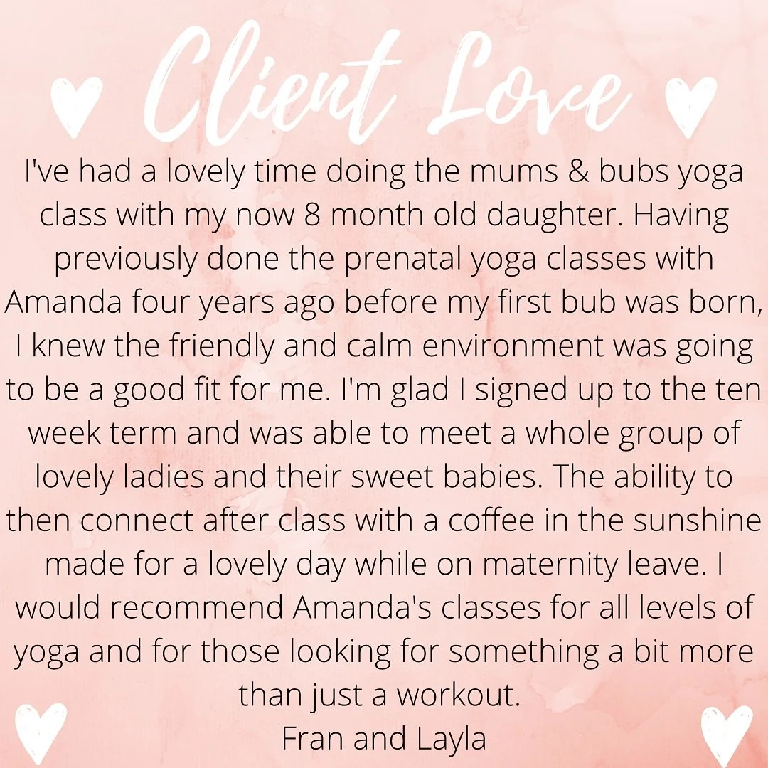 I love when my clients return with their second bubba&rsquo;s! 
Thanks for beautiful feedback Fran xx 
Term 2 commences Tuesday 29th April in Kingston &amp; Thursday 1st May in Dickson ❤️