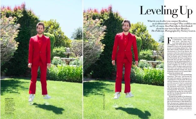 Vogue Magazine September Issue - Ben Platt
photographed by Tierney Gearon 