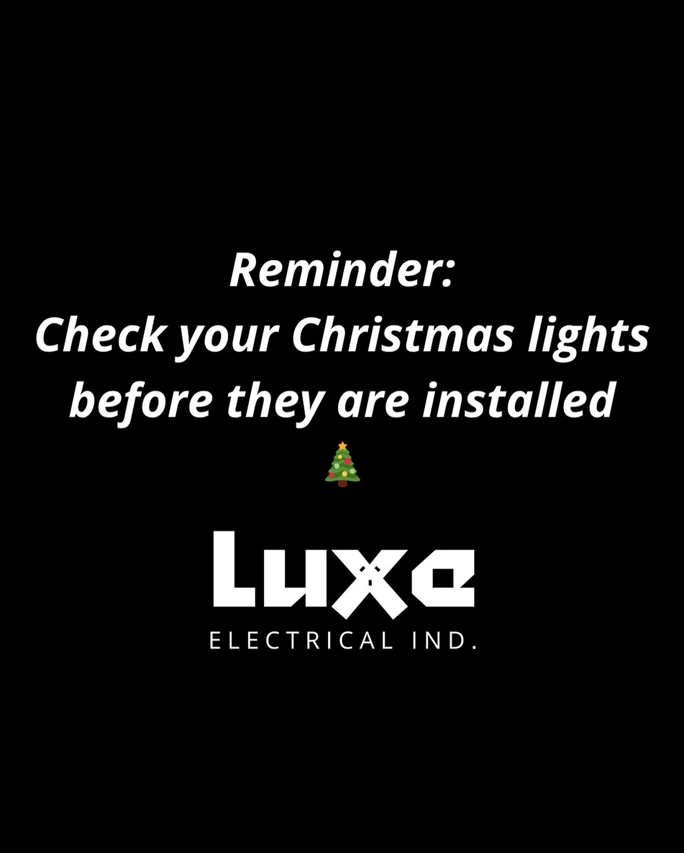 It&rsquo;s almost decorating time! Before you install your Christmas lights on the tree or around the house, make sure they&rsquo;re good to go:

✅ Plug them in and check they&rsquo;re working properly
✅ Look for frayed wires, loose plugs or cracked 