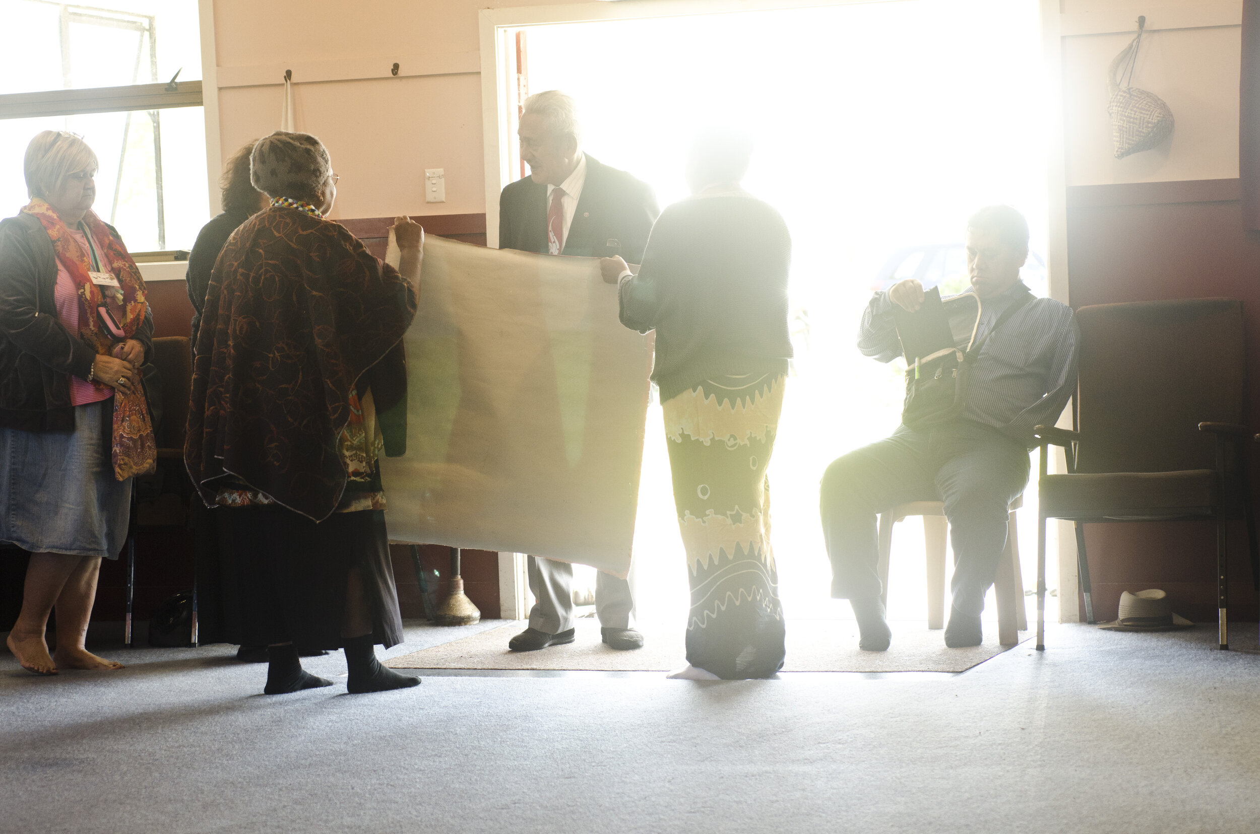 Farewell gift, a painting made by indigenous inmates in Brisbane. Presented by Auntie Jenny and Nicole Clevo.