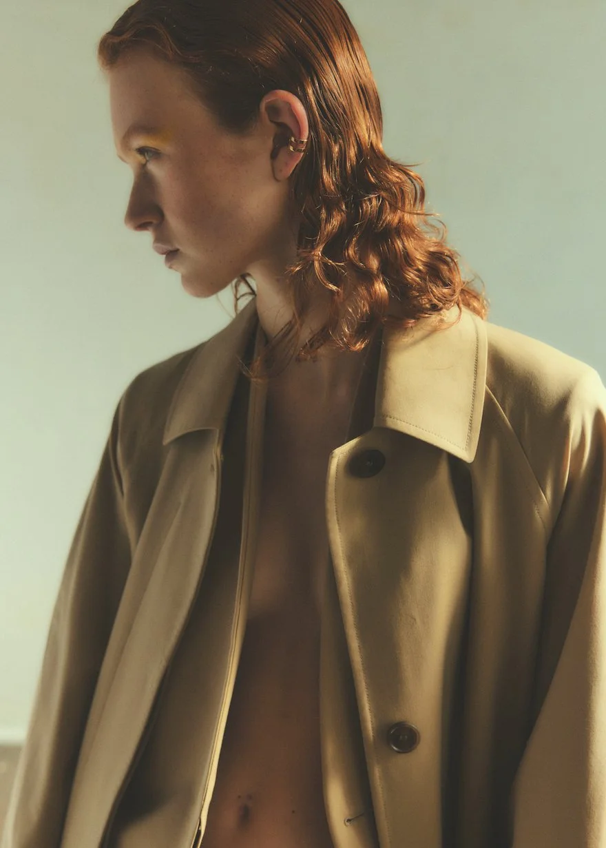 Ferragamo suit, Sener Besim ear cuff
