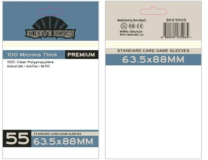 Sleeve Kings Board Game Sleeves Standard (63.5mm x 88mm) (55 Sleeves per Pack) SOLVE IT AND ESCAPE Sleeve Kings Board Game Sleeves Standard (63.5mm x 88mm) (55 Sleeves per Pack) SOLVE IT AND ESCAPE