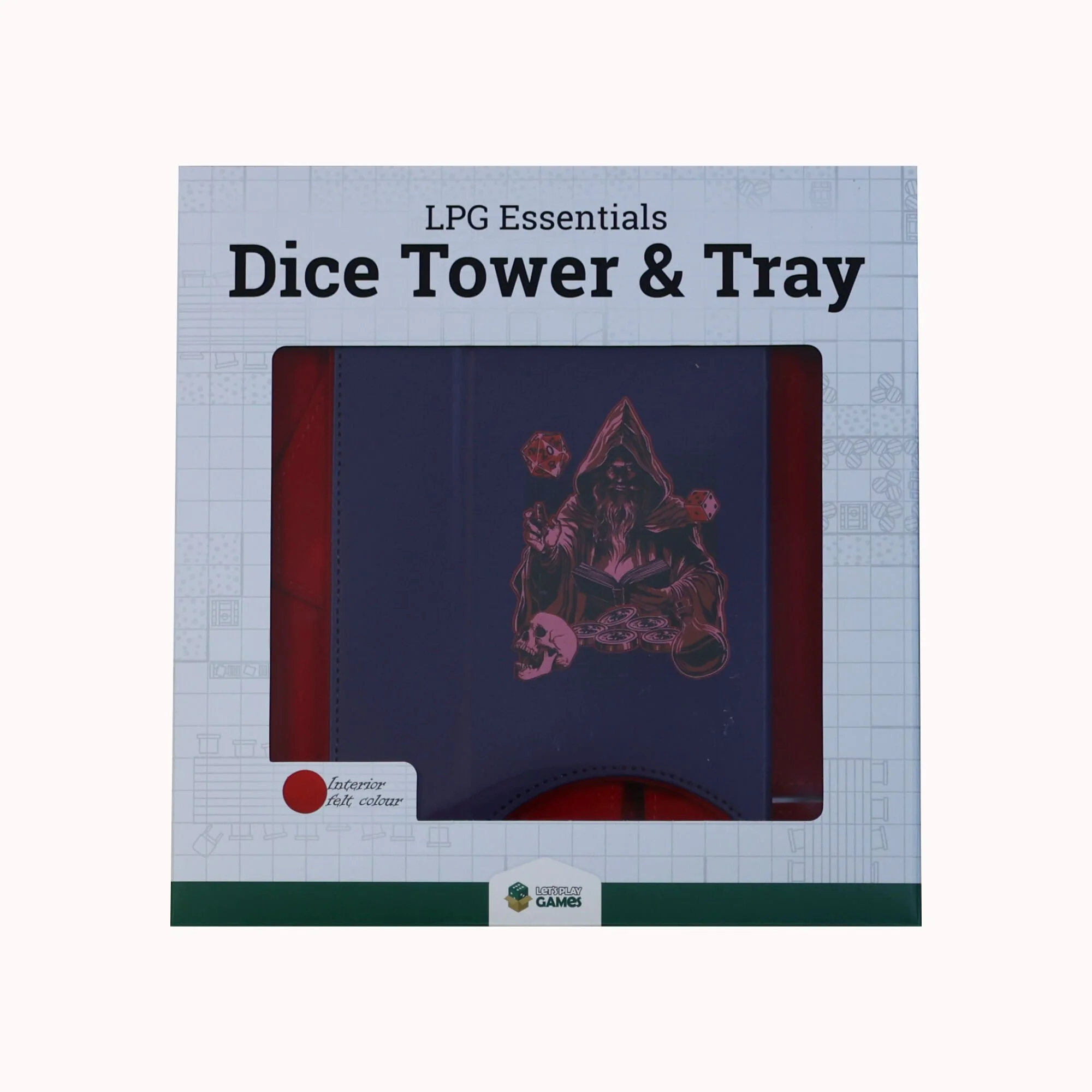 LPG Essentials Dice Tower and Mat Deep Blue / Burnt Burgundy
