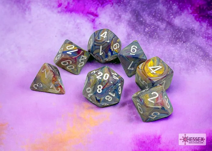 Chessex CHX 27440 D7-Die Set Dice Festive Polyhedral Carousel/White