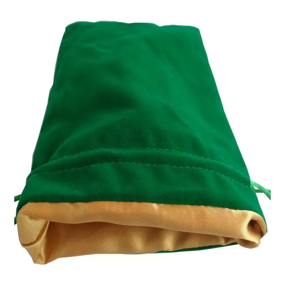 MDG 8005 - Dice Bag 6″x8″ Large Green Velvet with Gold Satin