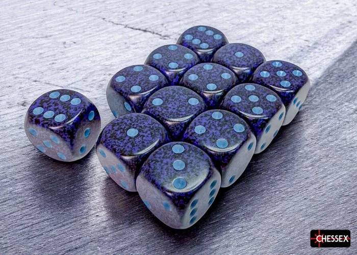 Chessex CHX 25707 D6 Speckled 16mm d6 Cobalt Dice Block (12 dice)