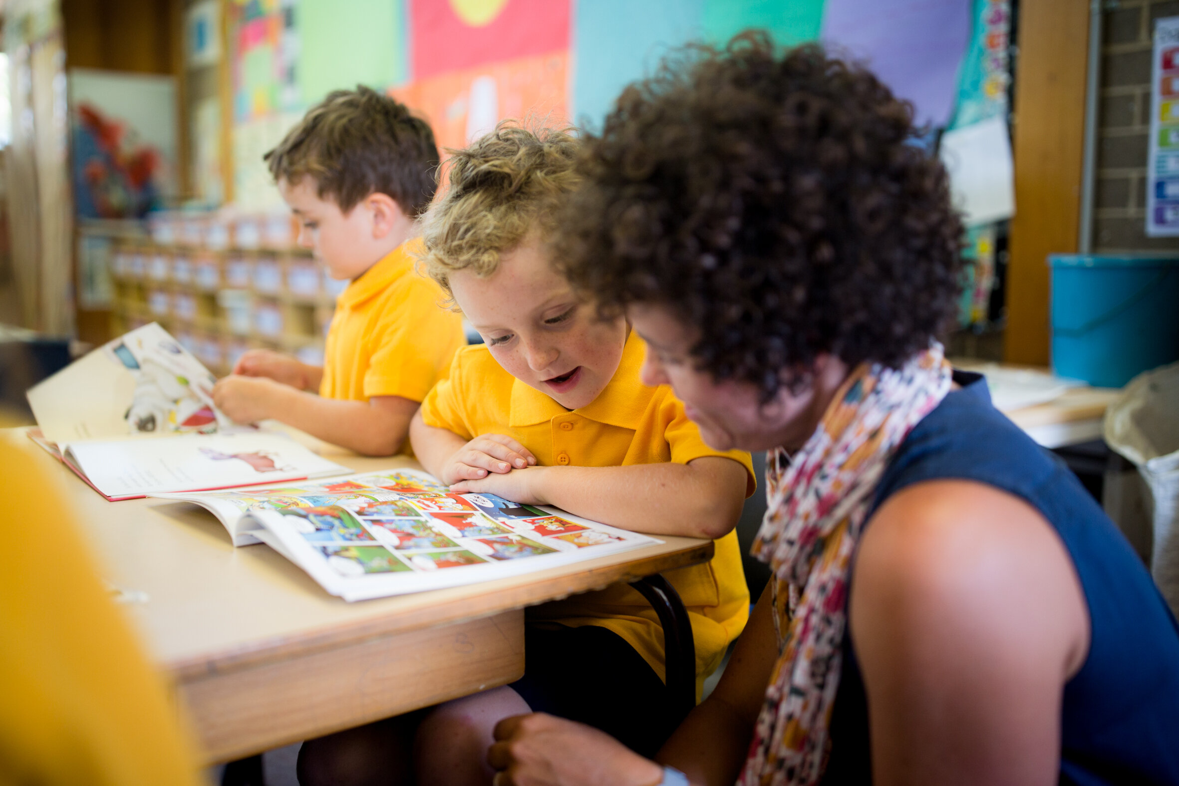 Ettalong kid reading to teacger.JPG