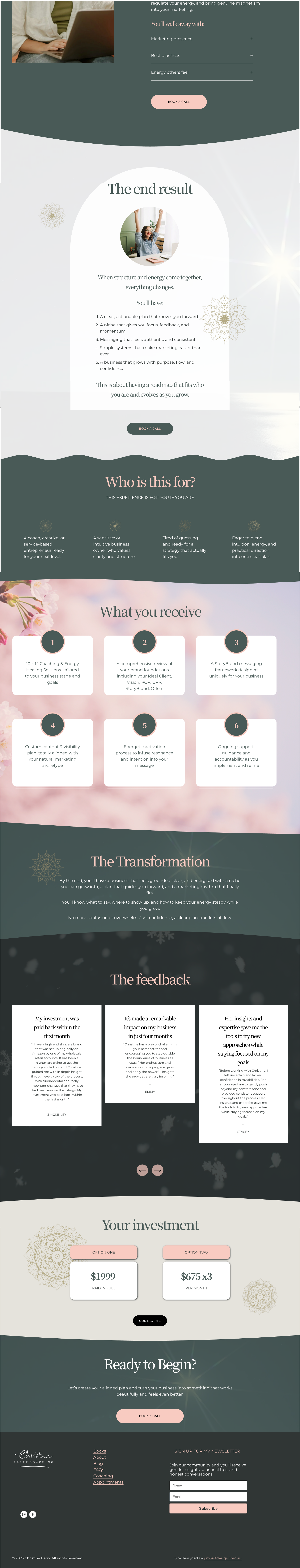An image of Christine Berry Coaching website designed and built by pm3 art & design