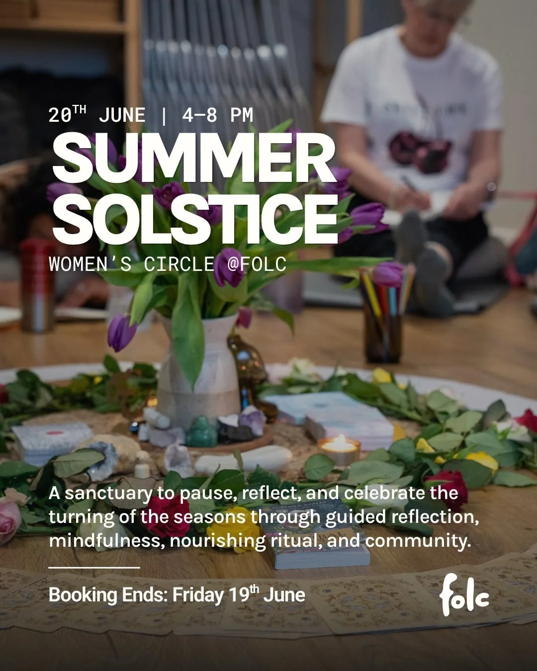 It&rsquo;s just a a few weeks until our last Circle until the Autumn! 

The Summer Solstice Circle gathers us in a moment of transition &mdash; it&rsquo;s a chance to slow down, be nourished, and return to ourselves in community.

As with all circles