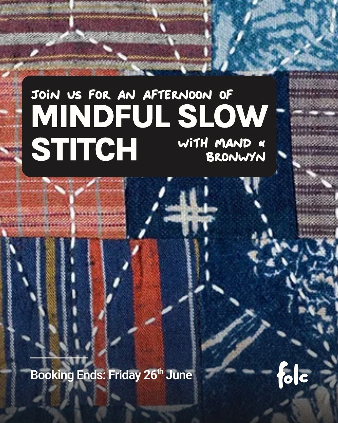 Join us at the wonderful @thewalledgardenworkshop for an afternoon of creativity, cake and community.

Whether you're new to sewing or an experienced dress-maker, Slow Stitch is a meditative creative process to help you ground, reset and regulate.

W
