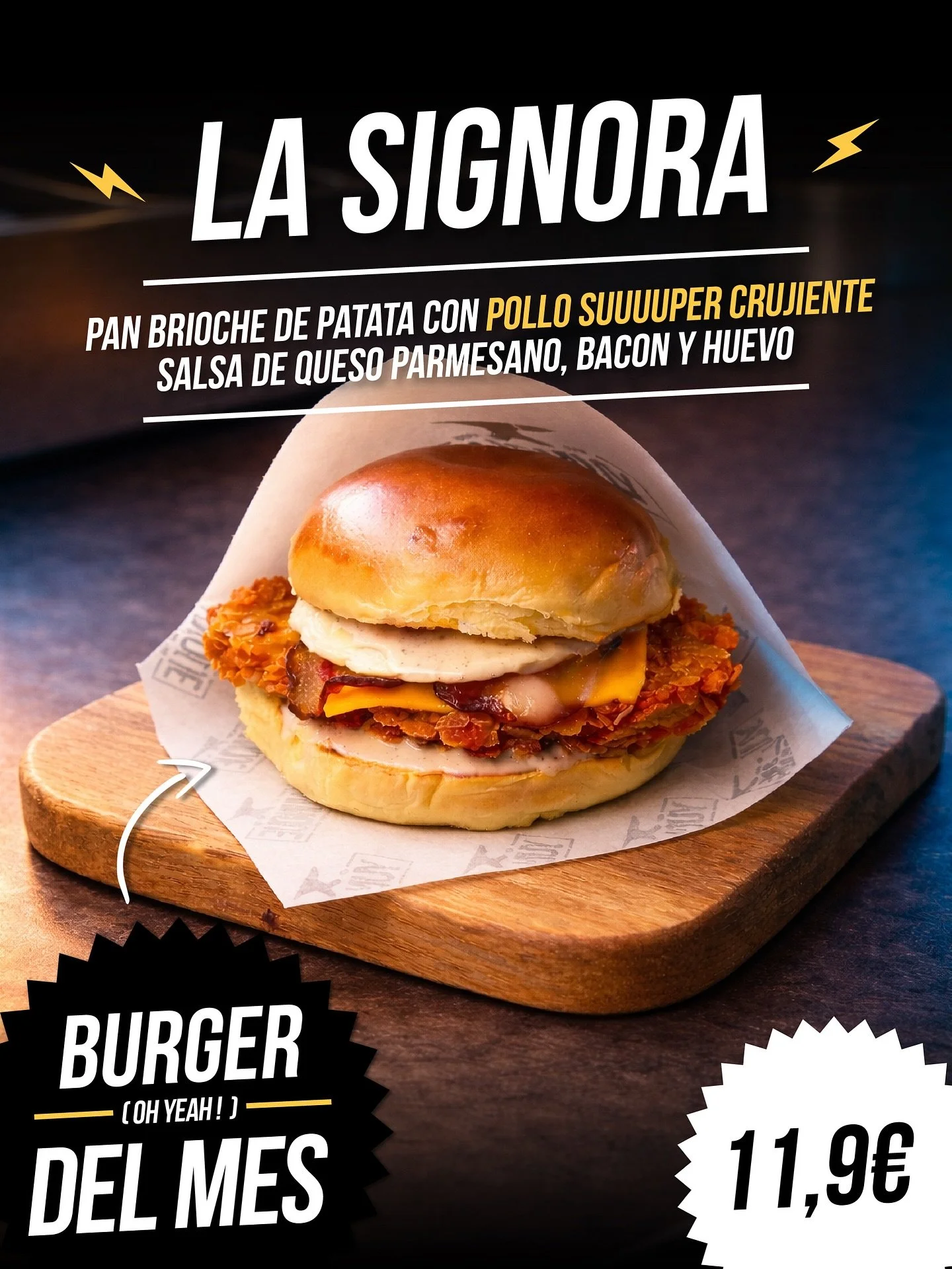 &iexcl;NUEVA! 👉🏻 #BURGERDELMES

LA SIGNORA - Esta vez con pollo muuuy crujiente, salsa de queso parmesano, bacon y huevo! &iexcl;YA DISPONIBLE!

#yunquefactory #cerveza #ponferrada #elbierzo