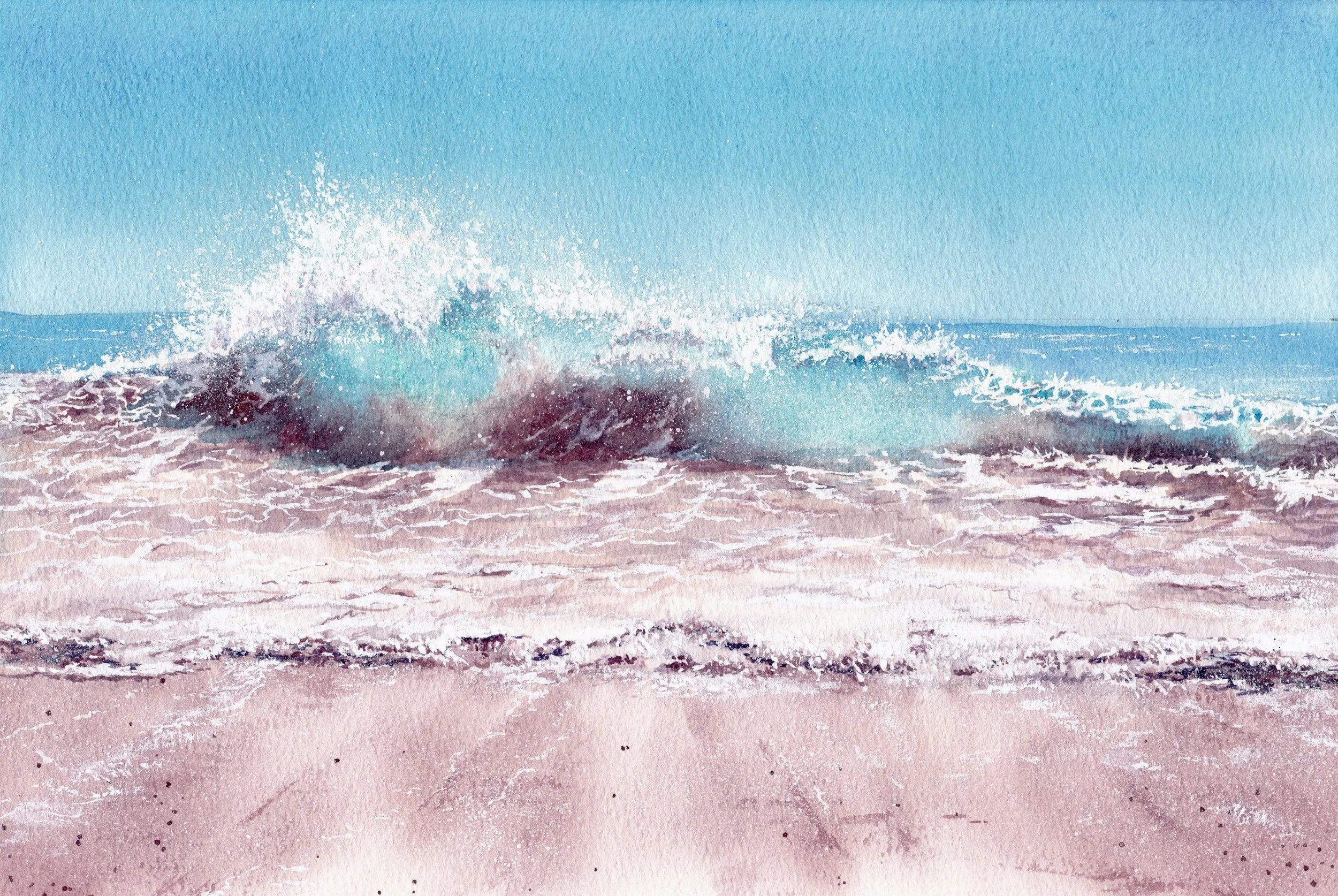 ‘Crest’ Watercolour wave - Fine Art Prints Available. Photo reference with kind permission from Shawn Del Joyce