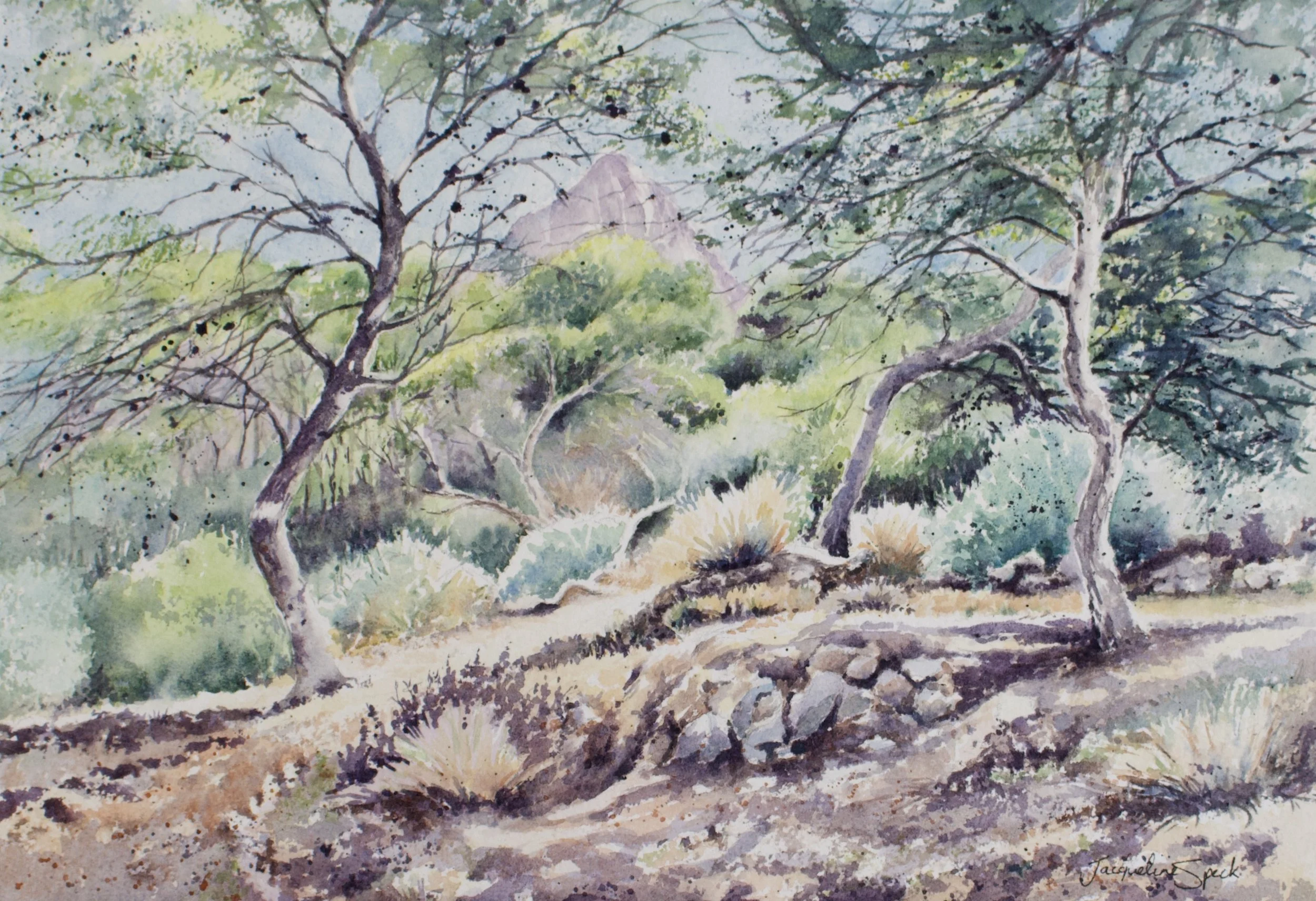 ‘At the foot of the Ifach Rock’ - Watercolour