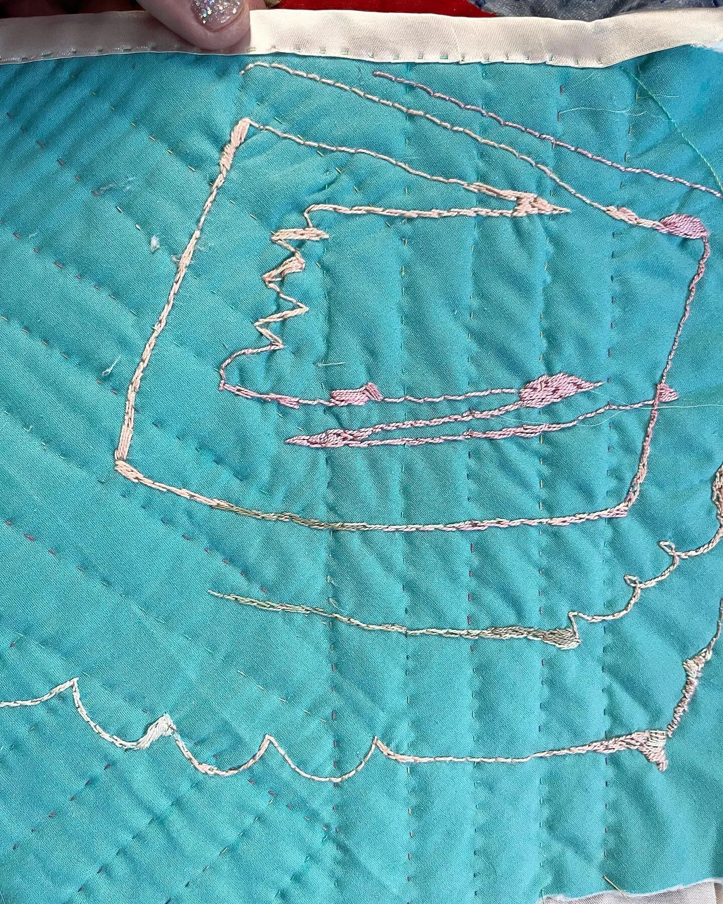 A little quilt I&rsquo;m trying to finish in the evenings during this busy first week back at school 💙💙