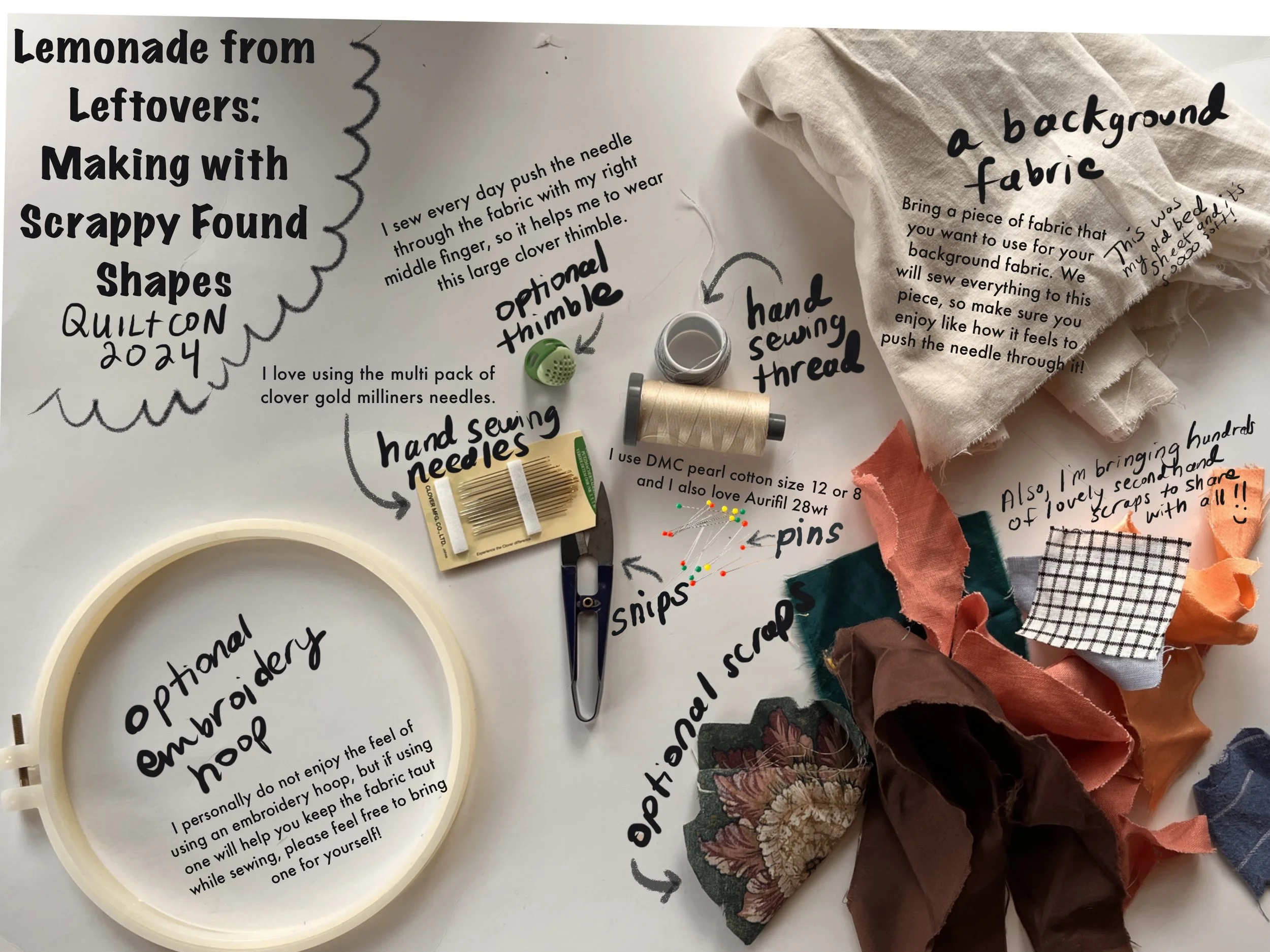 Supplies to bring for the workshop