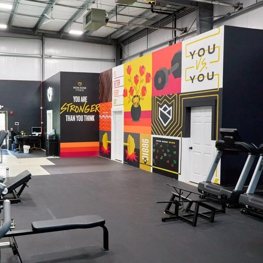 Iron Rose Fitness mural