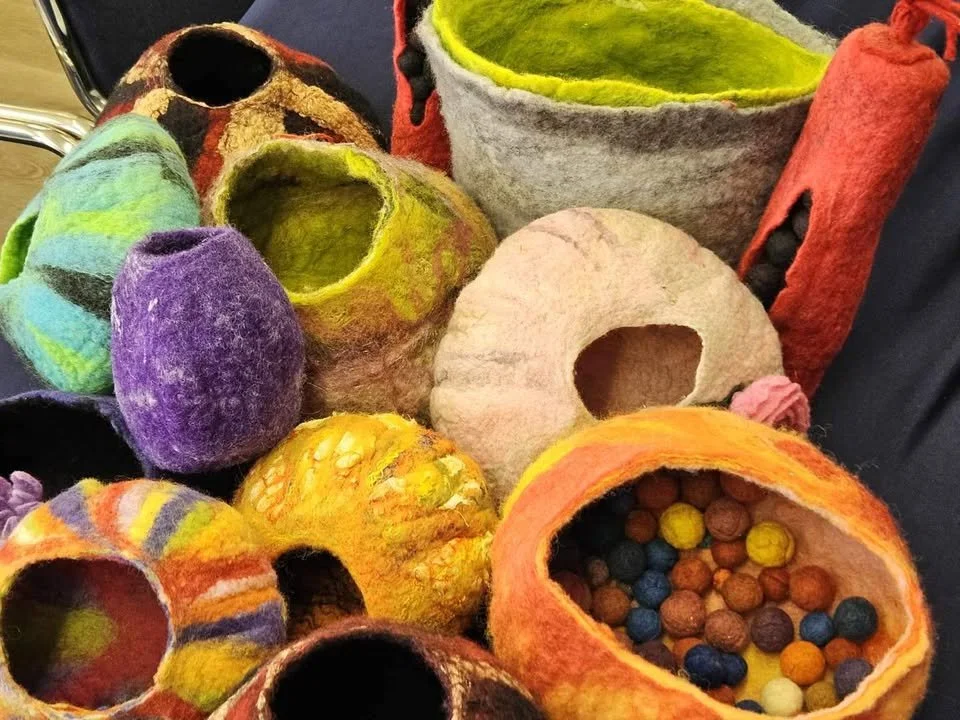 Wet felted vessel with Deb Dunlop
