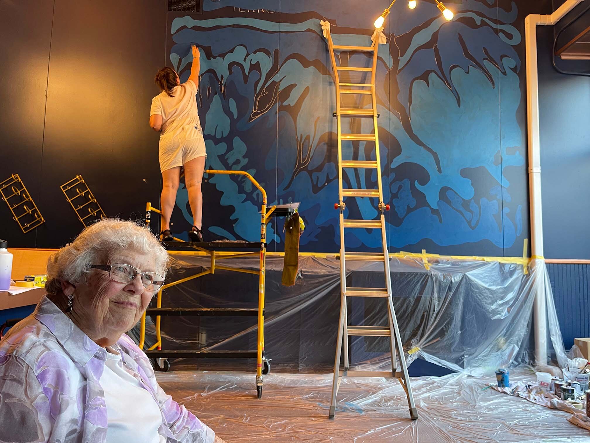 My Grandma Pat came to watch me paint!