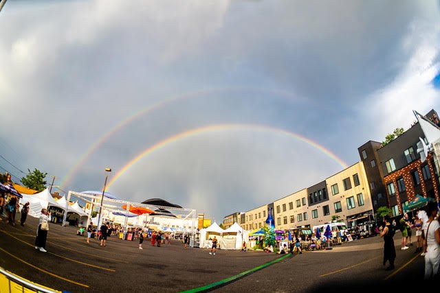 A rare double-rainbow on the main stage