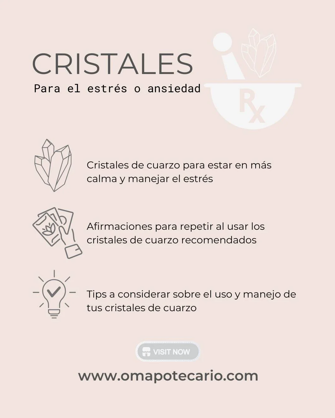 Si padeces de momentos de ansiedad, estr&eacute;s o irritabilidad, aprovecha y lleva siempre contigo estos cristales de cuarzo.

↗️ Comparte y NO olvides VISITAR nuestro SHOP ONLINE 🛍️ para conseguir estas piezas &uacute;nicas!

#crystalstones #crys