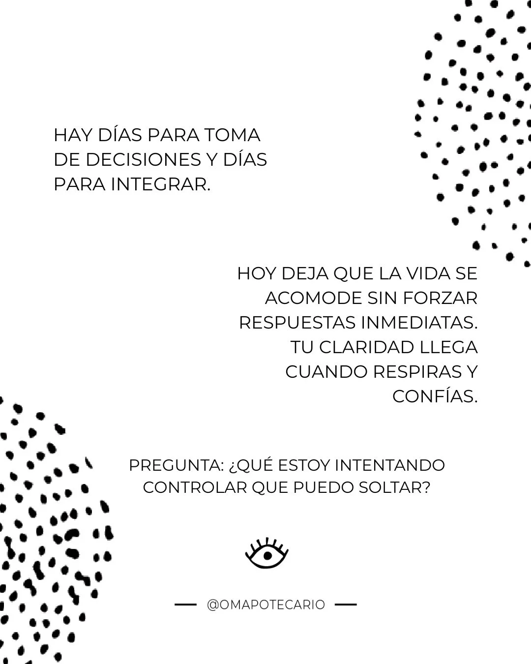 Hay d&iacute;as para empujar y d&iacute;as para integrar.
Hoy deja que la vida se acomode sin forzar respuestas inmediatas.
Tu claridad llega cuando respiras y conf&iacute;as. ✨
💭 Pregunta: &iquest;Qu&eacute; estoy intentando controlar que puedo sol