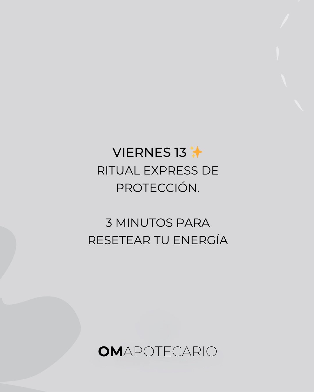 Viernes 13 es un buen recordatorio para volver a tu centro y cuidar tu energ&iacute;a con intenci&oacute;n. ✨
No desde el miedo&mdash;desde la presencia.
🌿 Energy Detox para limpiar, descargar y refrescar tu campo energ&eacute;tico.
🧿 Evil Eye Prot