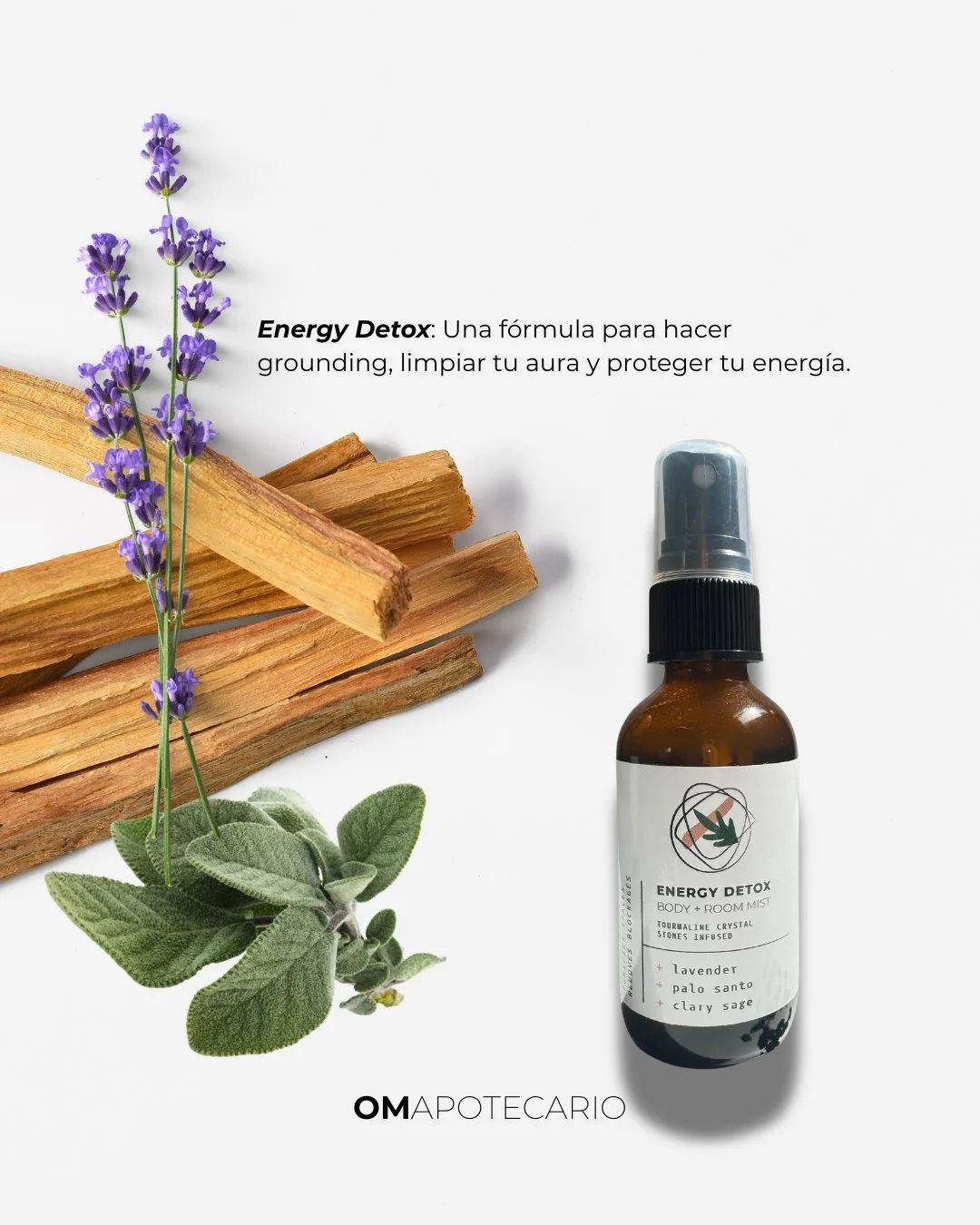 PURIFICA, LIMPIA y PROTEGE tus espacios y tu AURA con un solo producto que es m&aacute;s que un MIST.

🤎 ENERGY DETOX - Es una f&oacute;rmula y esencia de lujo de aromaterapia que elevar&aacute; tus sentidos. Contiene cristales de cuarzo de turmalin