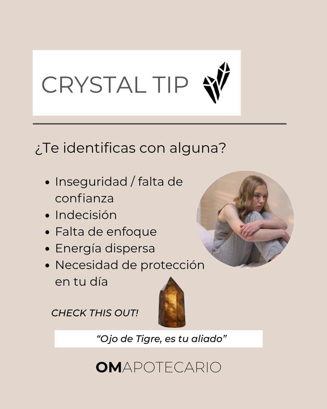 Cuando tu energ&iacute;a se dispersa, el Ojo de Tigre te trae de vuelta a ti: confianza, enfoque y l&iacute;mites con calma. 🐯✨

Haz el ritual de 1 minuto y preg&uacute;ntate: &iquest;qu&eacute; decisi&oacute;n estoy lista/o para tomar hoy?

#Omapot