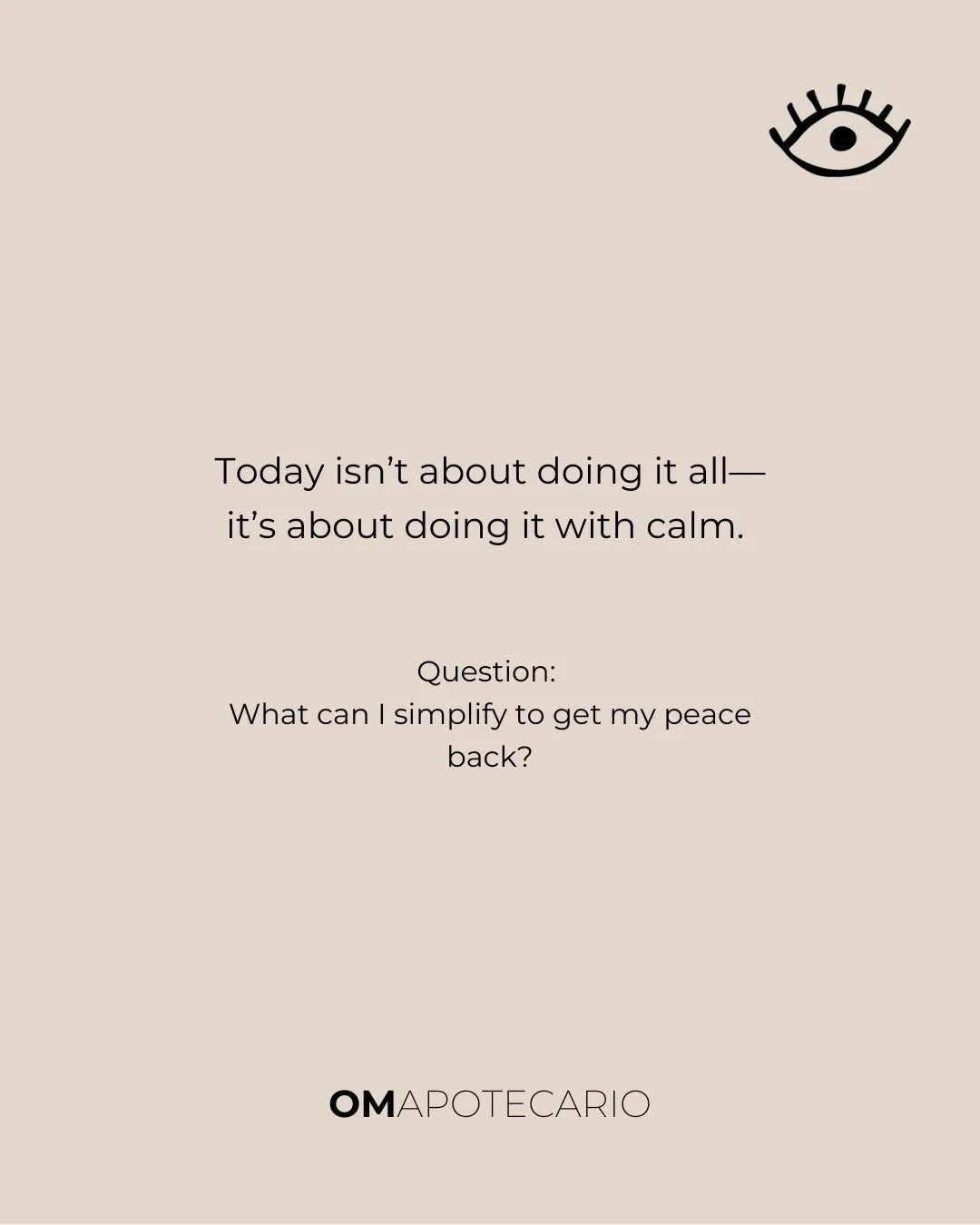 Hoy no se trata de hacerlo todo. Se trata de hacerlo con calma. ✨
💭 Pregunta: &iquest;Qu&eacute; puedo simplificar para recuperar mi paz?

#Omapotecario #MensajeDelDia #EnergiaConsciente #PazInterior #PuertoRicoWellness