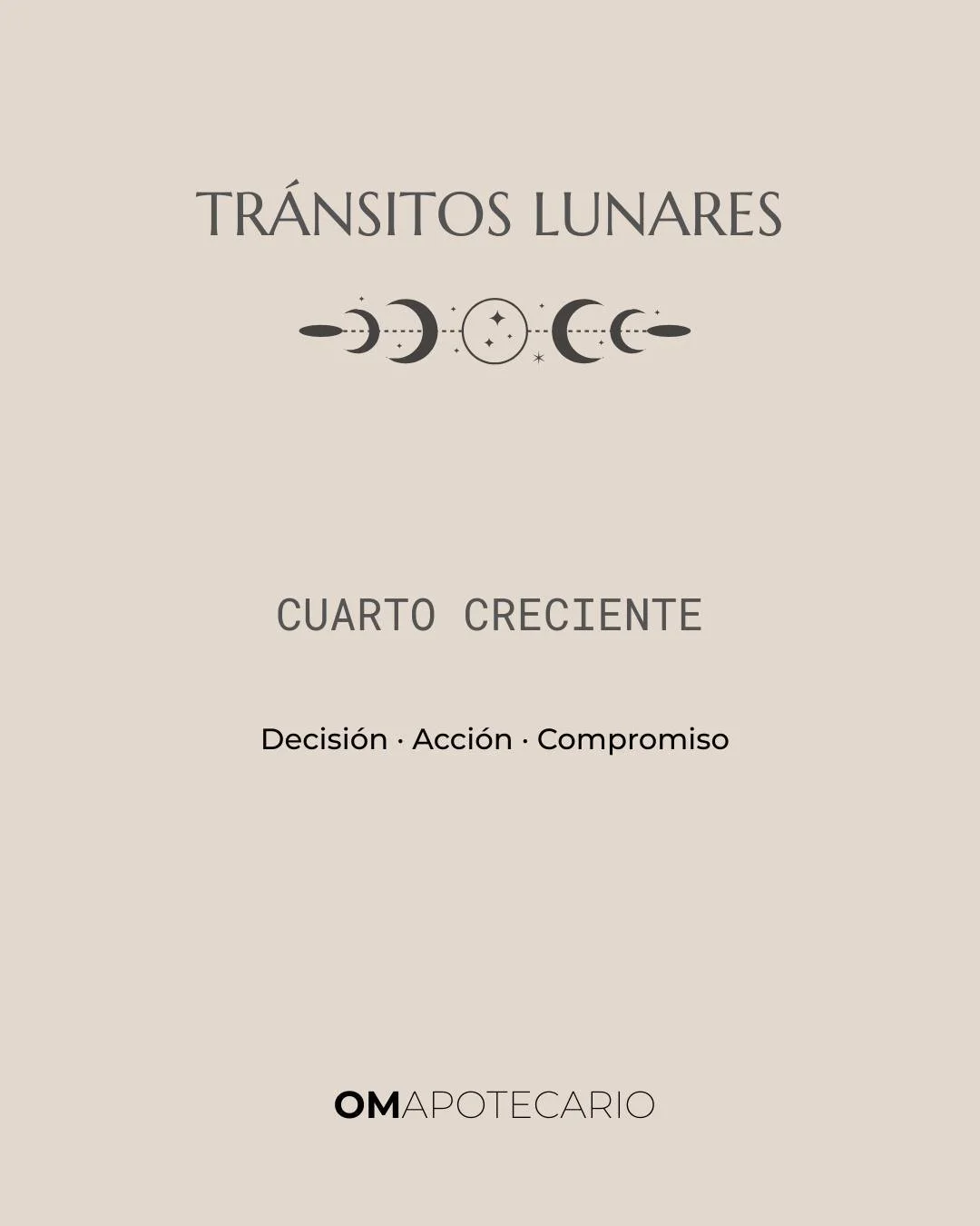 Cuarto Creciente = momento de decisi&oacute;n. ✨ Ajusta, act&uacute;a y comprom&eacute;tete. &iquest;Qu&eacute; acci&oacute;n concreta haces hoy para sostener tu intenci&oacute;n?
EN: First Quarter Moon = decision time. ✨ Adjust, act, commit. What co