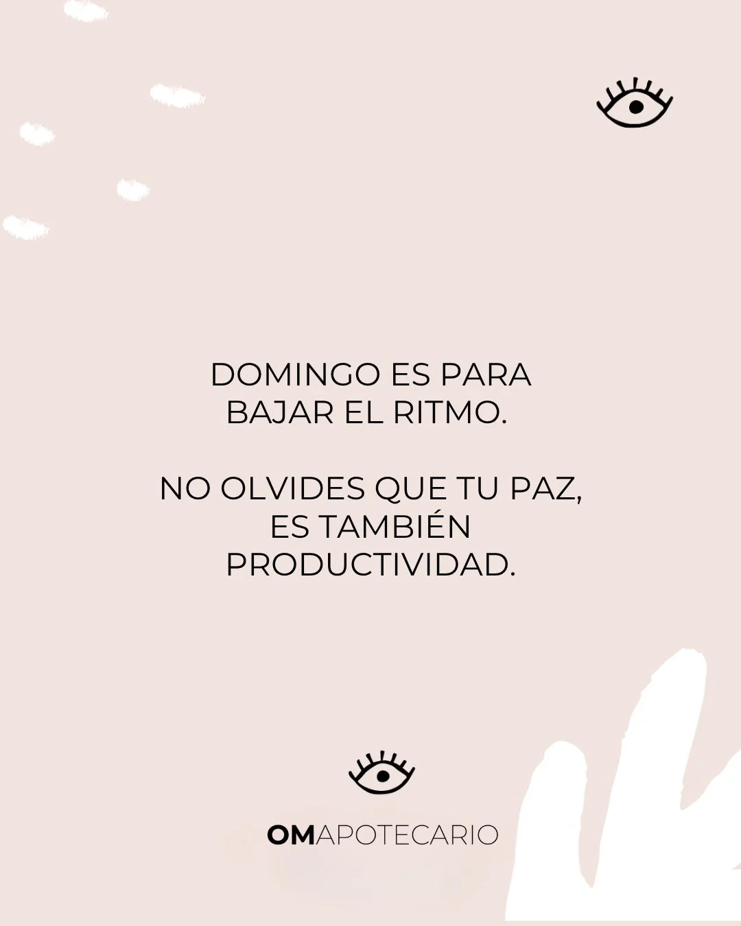 Domingo es para bajar el ritmo. Tu paz tambi&eacute;n es productividad. ✨
💭 Pregunta: &iquest;Qu&eacute; necesitas para sentirte sostenida/o esta semana?

🇺🇸 EN:
Sundays are for slowing down. Your peace is productive too. ✨
💭 Question: What do yo
