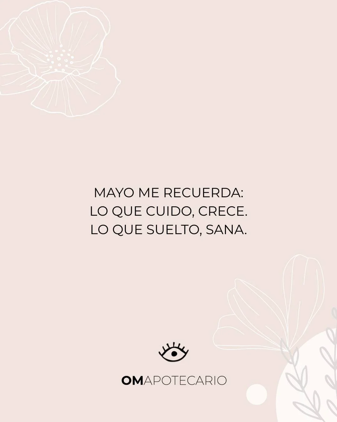 Mayo me recuerda: lo que cuido, crece. Lo que suelto, sana. 🌿✨
Hoy elijo nutrir lo que s&iacute; me nutre, y soltar con amor lo que ya cumpli&oacute; su ciclo.
Pregunta gu&iacute;a: &iquest;Qu&eacute; quiero cuidar este mes&hellip; y qu&eacute; esto