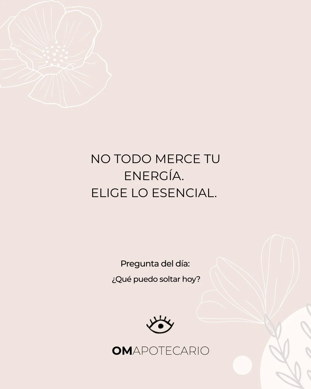 No todo merece tu energ&iacute;a.
Hoy, elige lo esencial y suelta lo que solo te drena. 🤍
💭 Pregunta del d&iacute;a: &iquest;Qu&eacute; puedo soltar para volver a mi paz?
-----
Not everything deserves your energy.
Today, choose what matters and rel