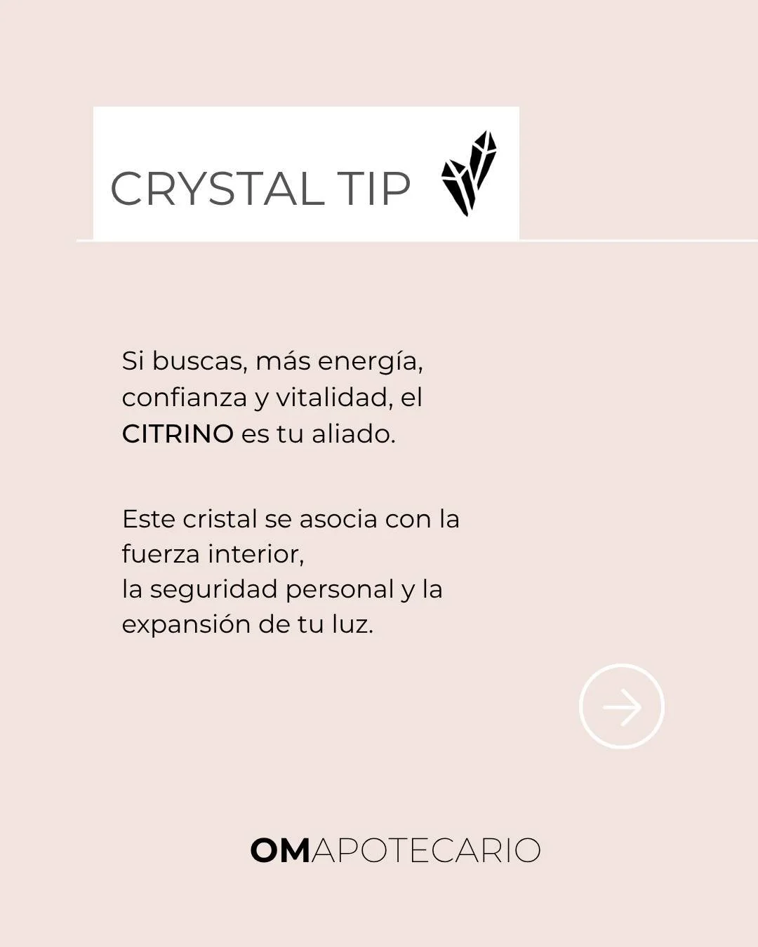 Citrino ✨ el cristal del &ldquo;s&iacute;, puedo&rdquo;.
Cuando necesitas energ&iacute;a, seguridad y enfoque, el citrino te recuerda tu poder personal y te ayuda a sostener la confianza desde adentro.
Tip: ll&eacute;valo contigo (bolso/bolsillo) o c
